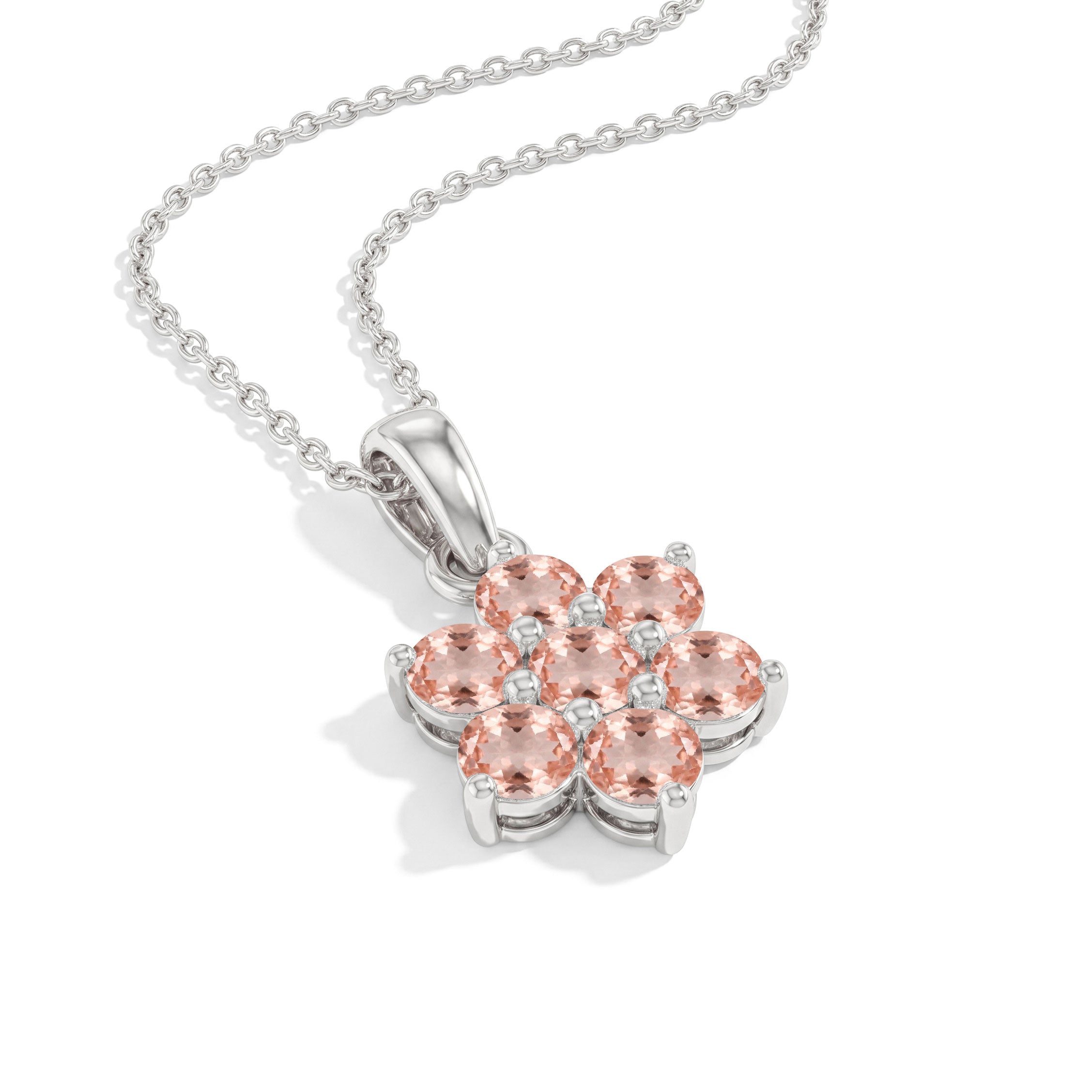 Nature inspired morganite floral necklace design