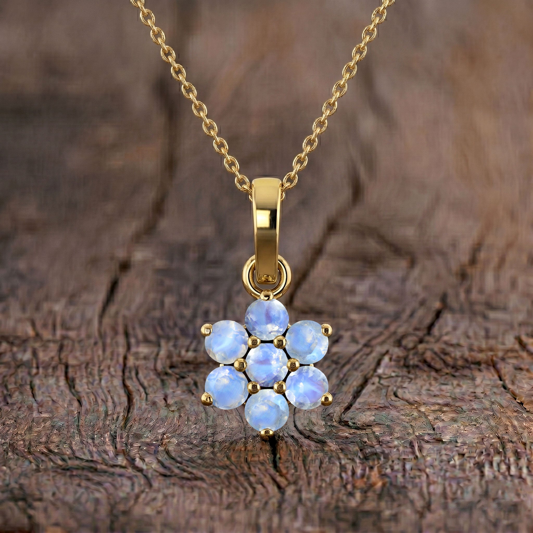 Beautiful moonstone flower pendant necklace for special occasions