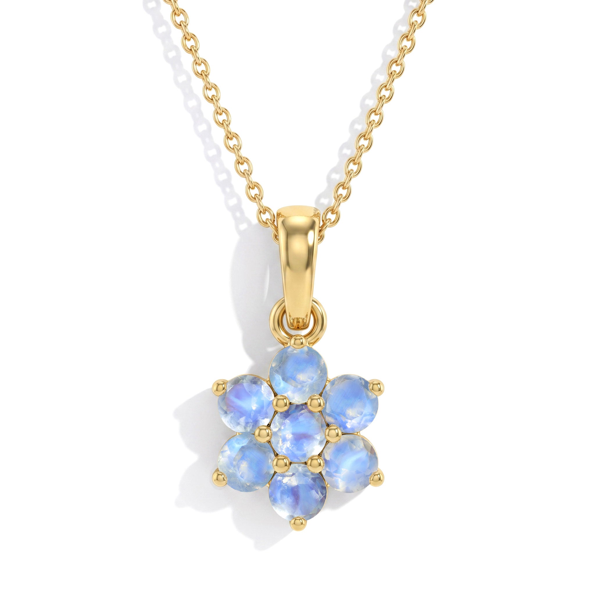Handmade moonstone flower pendant jewelry gift idea