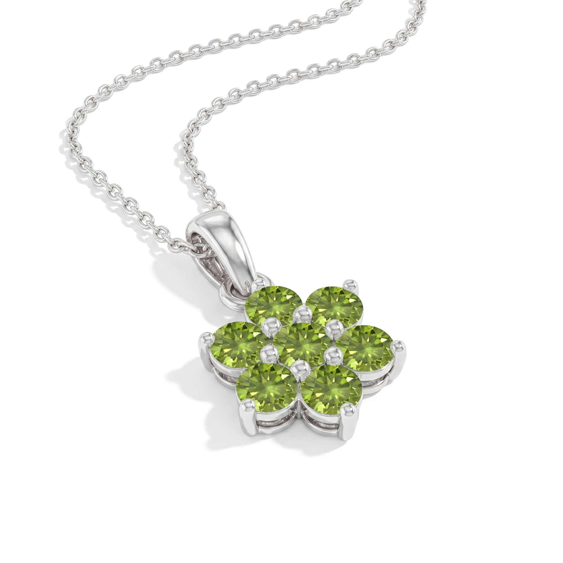 Handmade peridot flower pendant jewelry gift idea