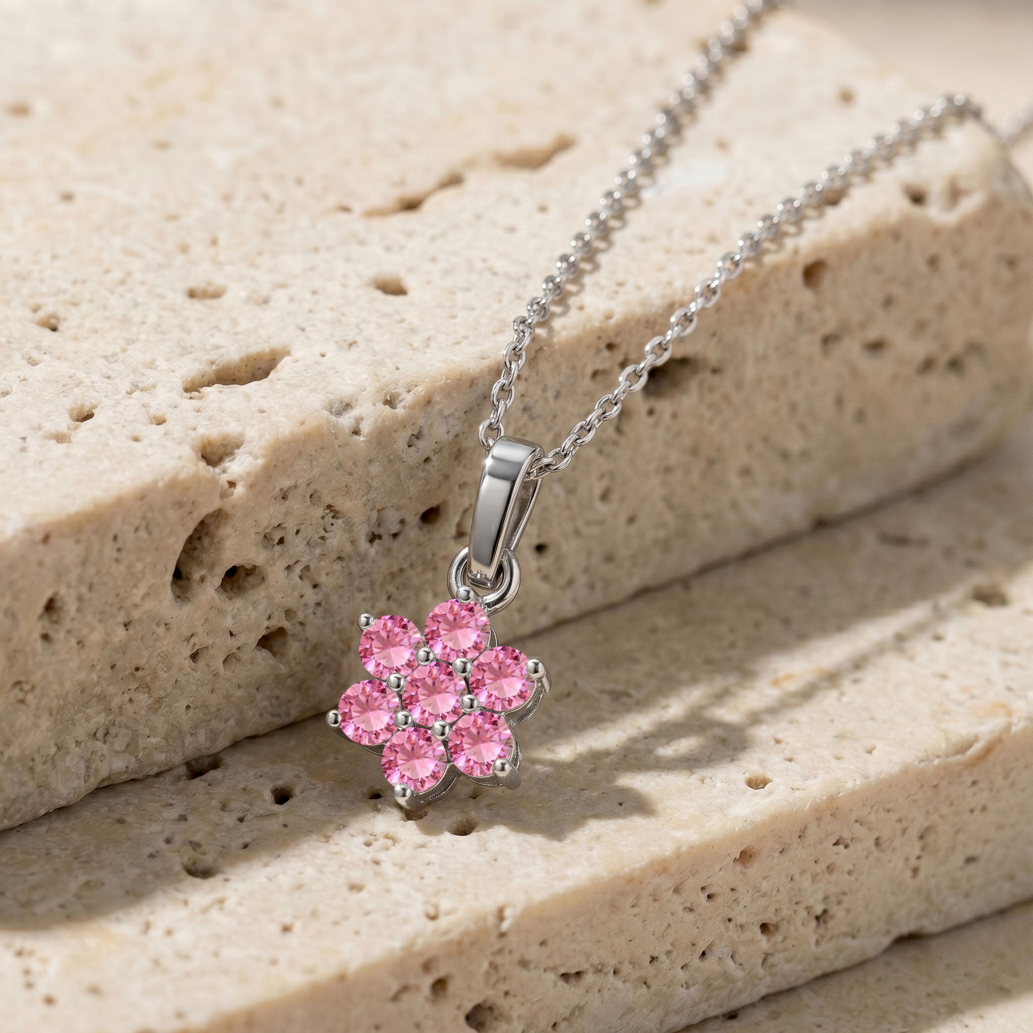 Luxury pink tourmaline flower jewelry with premium craftsmanship