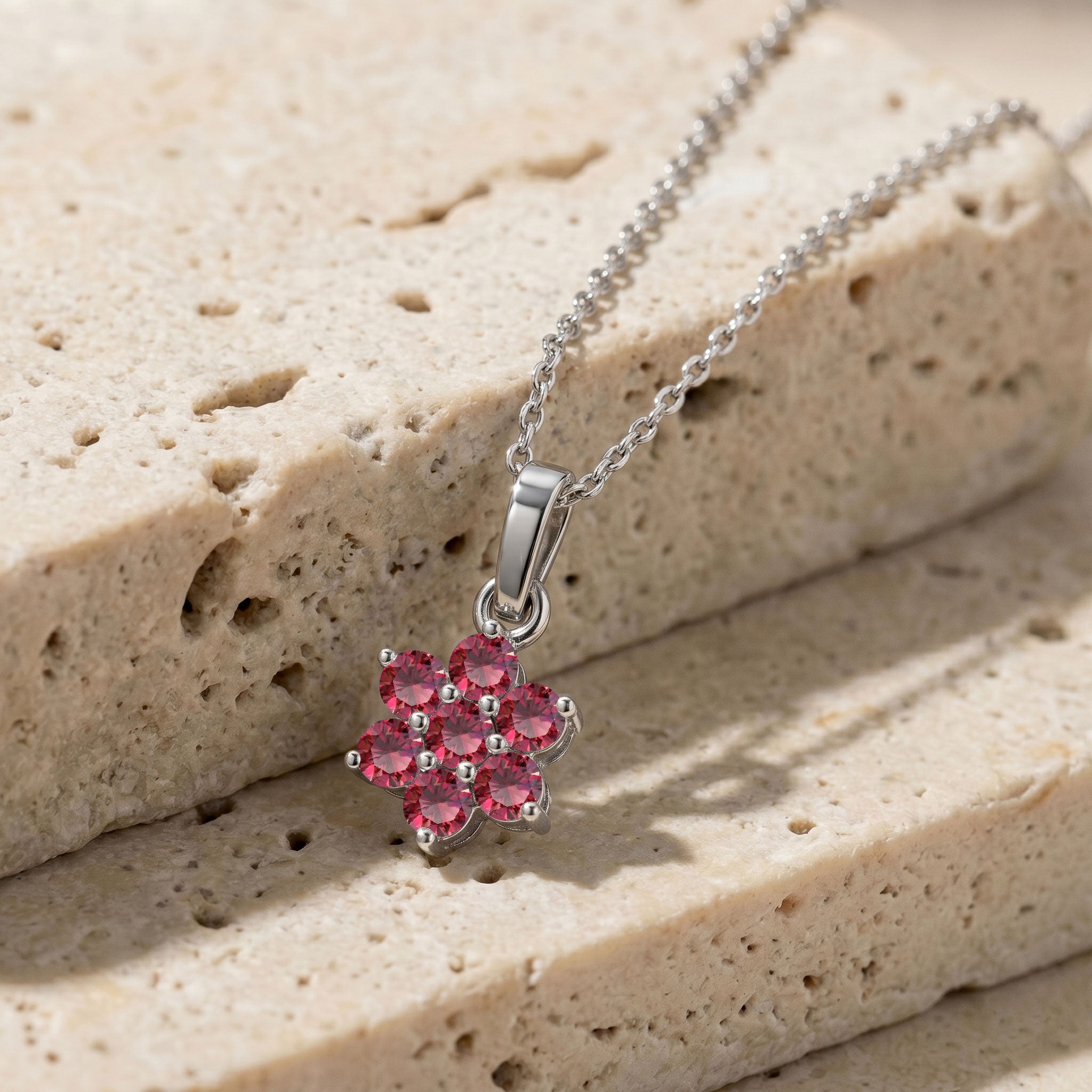 Rich red ruby gemstone pendant necklace with brilliant natural beauty