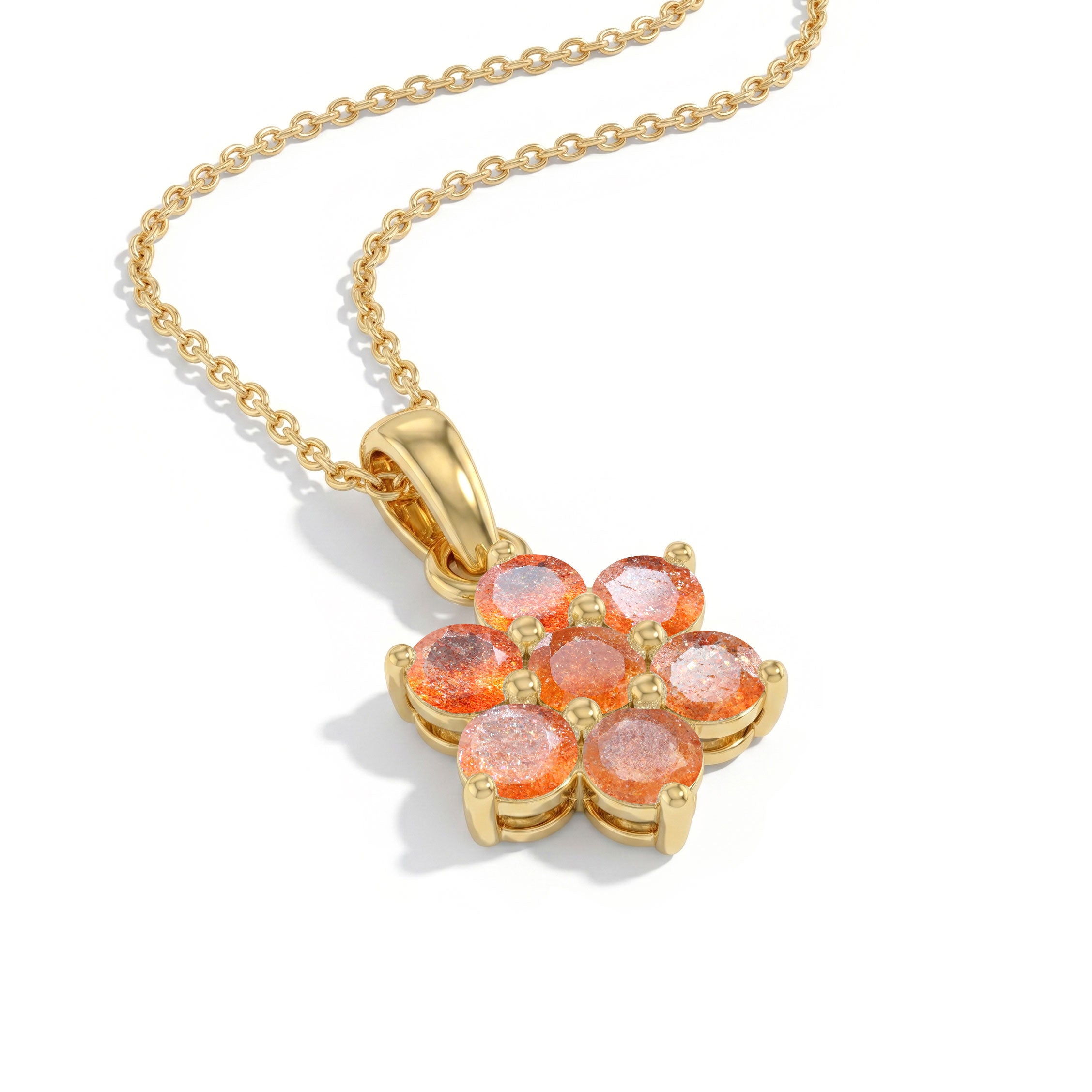Feminine sunstone flower necklace perfect for birthdays and special occasions