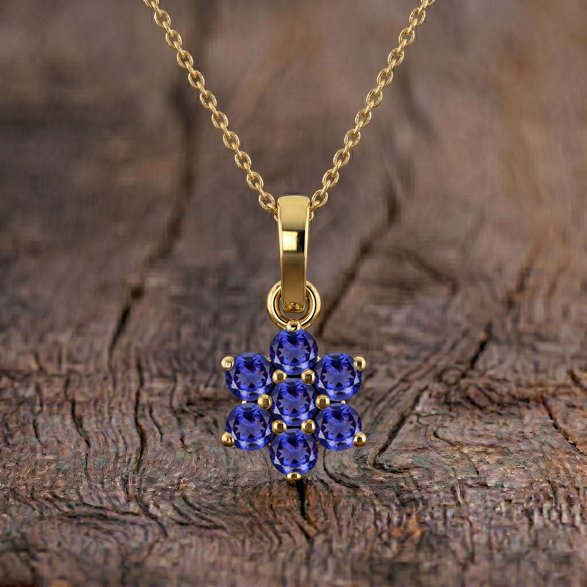 Beautiful tanzanite floral necklace for birthdays and special occasions