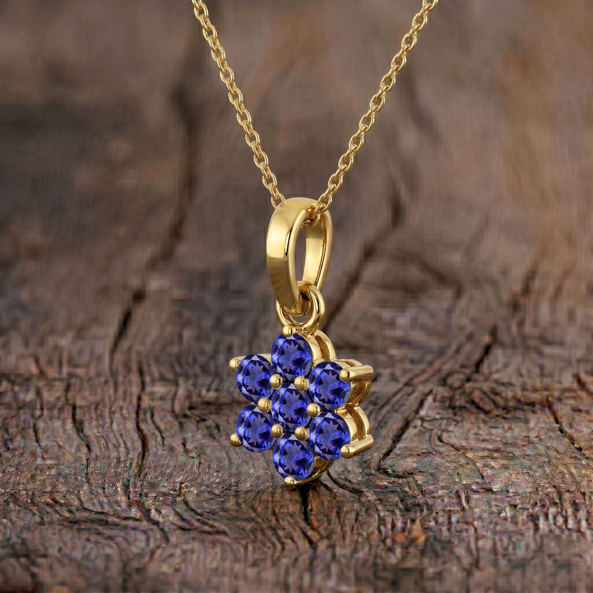 Fine jewelry tanzanite necklace with sterling silver and gold filled craftsmanship