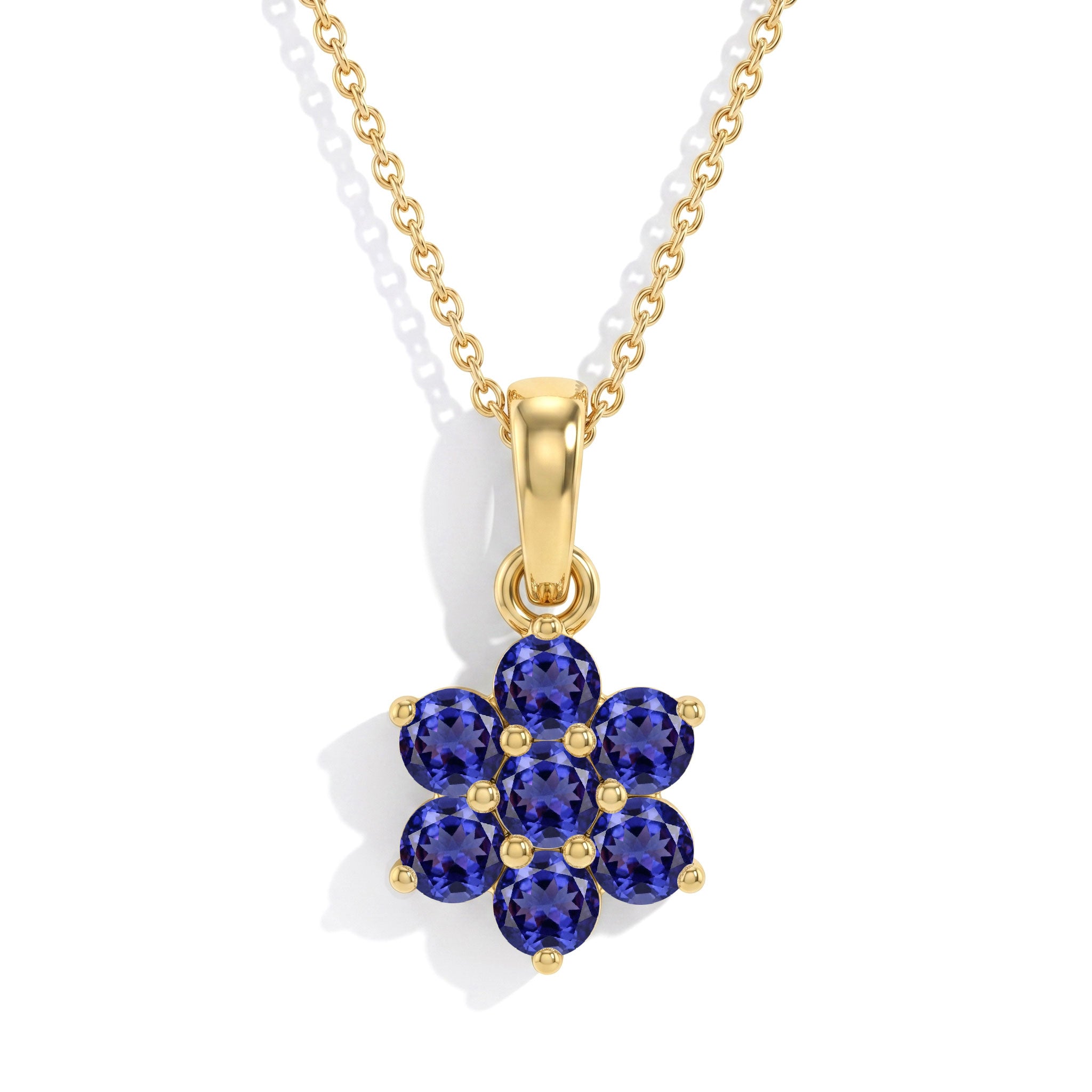 Handmade floral tanzanite pendant jewelry gift for her