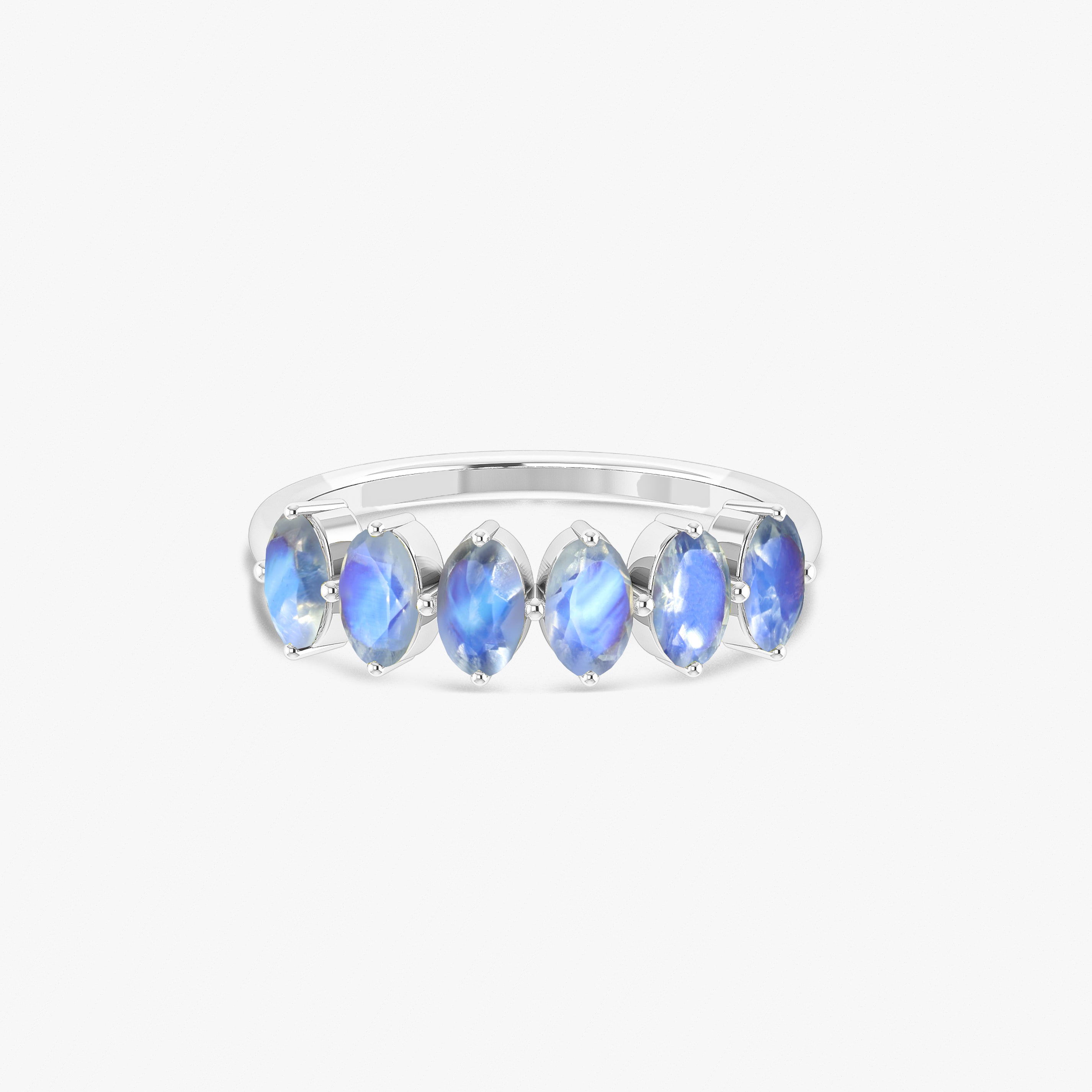 5 Oval Shape Moonstone Gemstone Ring