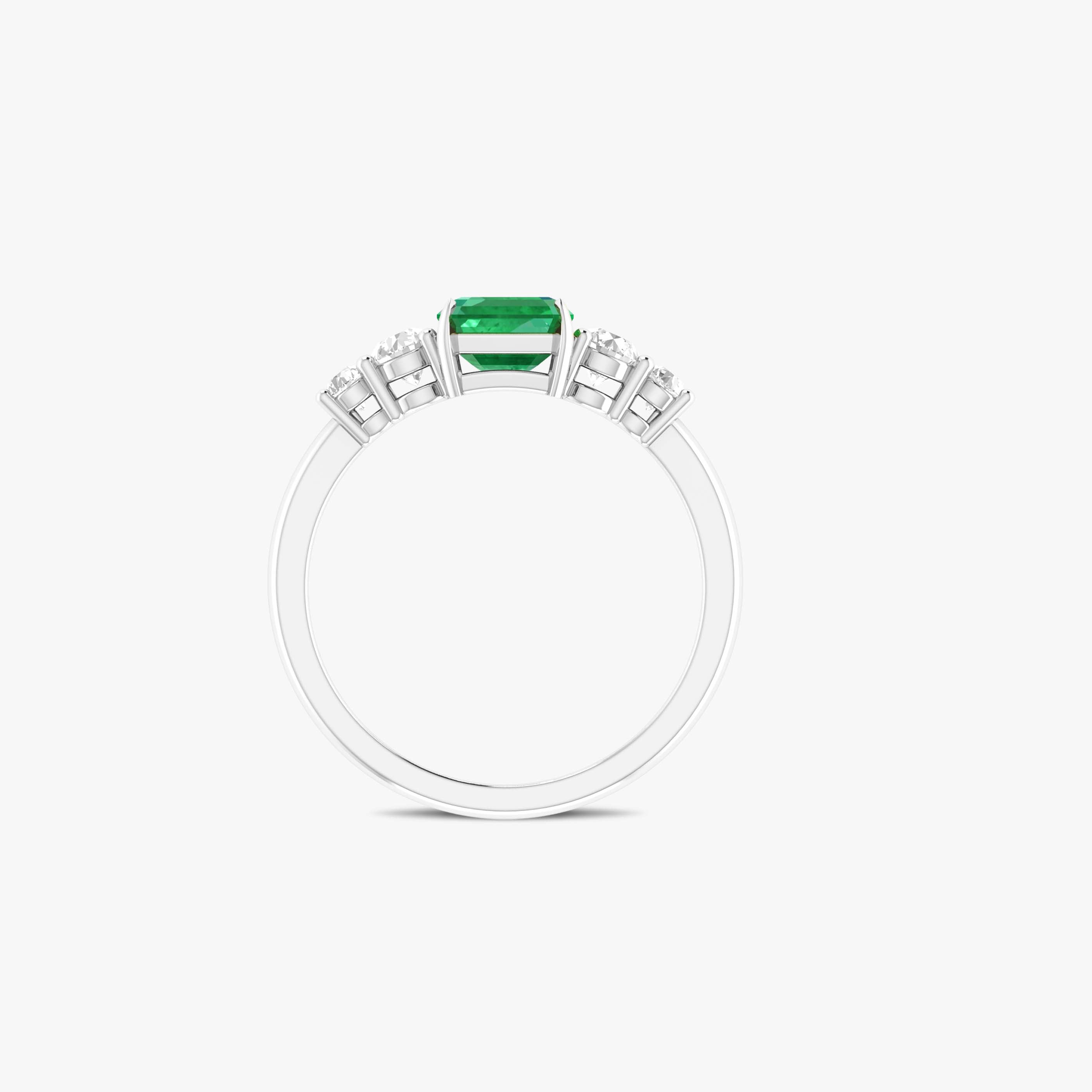 Emerald Silver Ring