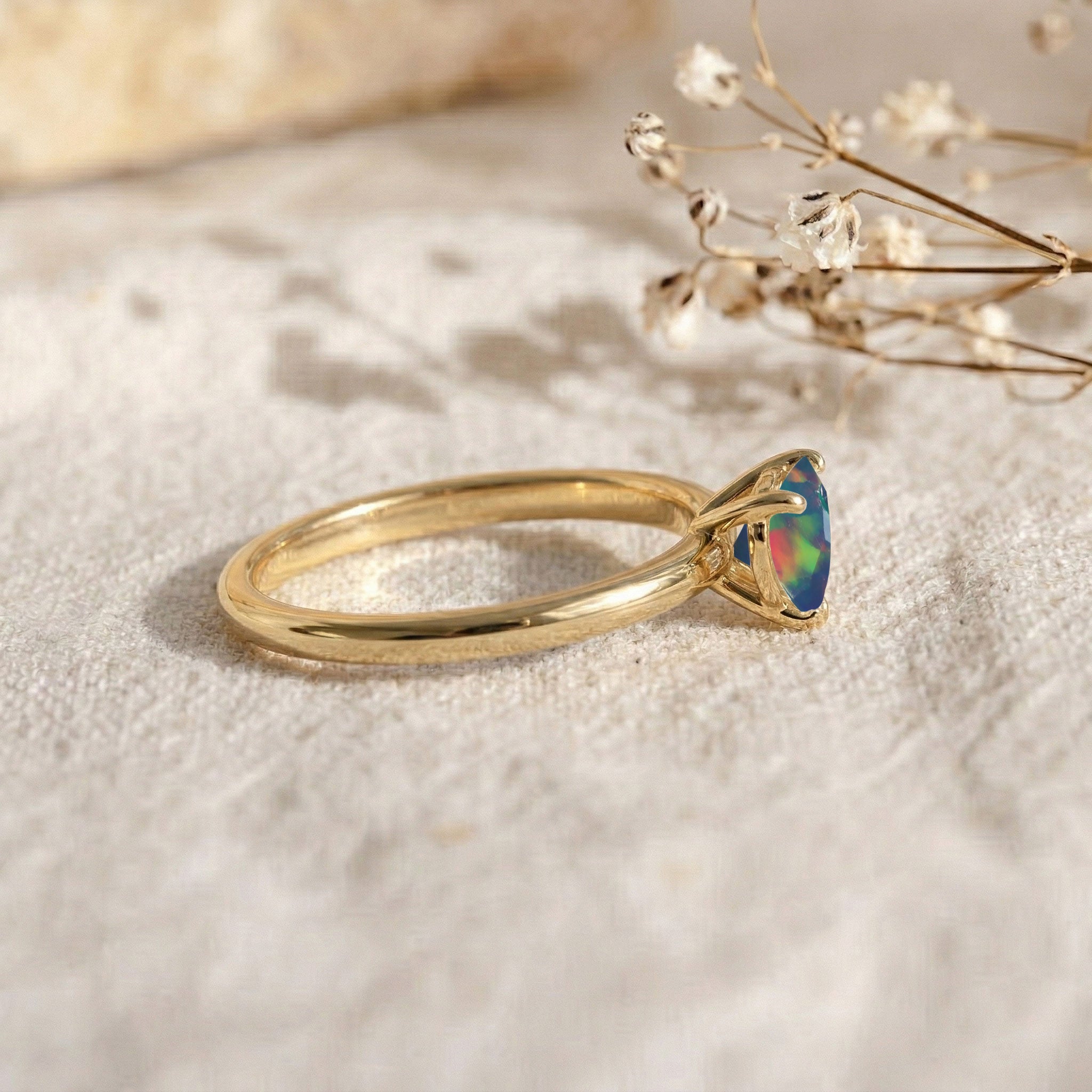 black opal gemstone ring, heart cut solitaire jewelry, artisan jewelry design, natural gemstone ring, polished sterling jewelry, yellow gold filled option, romantic fashion ring, luxury gift idea, elegant accessory, timeless jewelry, colorful gemstone, fine craftsmanship, promise gift, women's jewelry, everyday elegance