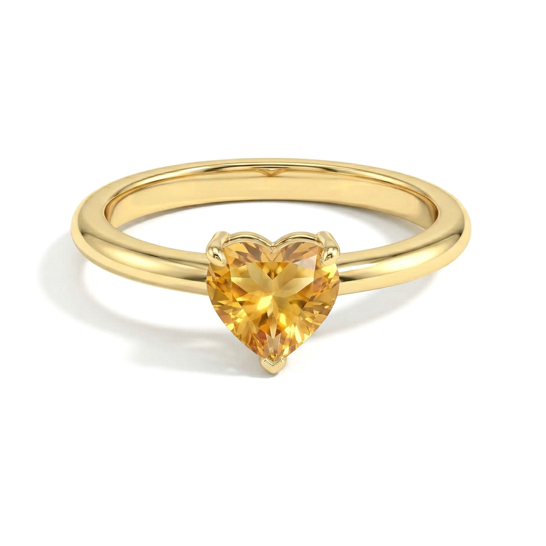 heart cut gemstone jewelry, fine citrine solitaire, women's handmade ring, romantic jewelry accessory, november birthstone present, classic elegance ring, premium gemstone jewelry, delicate fashion ring, polished craftsmanship, everyday gemstone jewelry, luxury accessory, timeless design, artisan made jewelry, special gift, elegant style