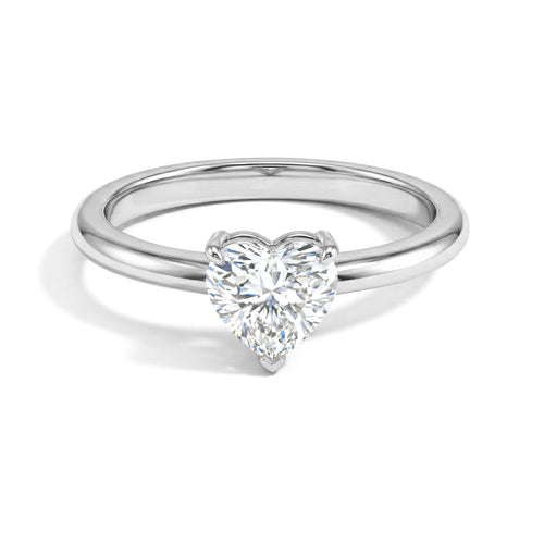 Elegant Heart Moissanite Solitaire Ring for Women in 925 Sterling Silver or Yellow Gold Filled