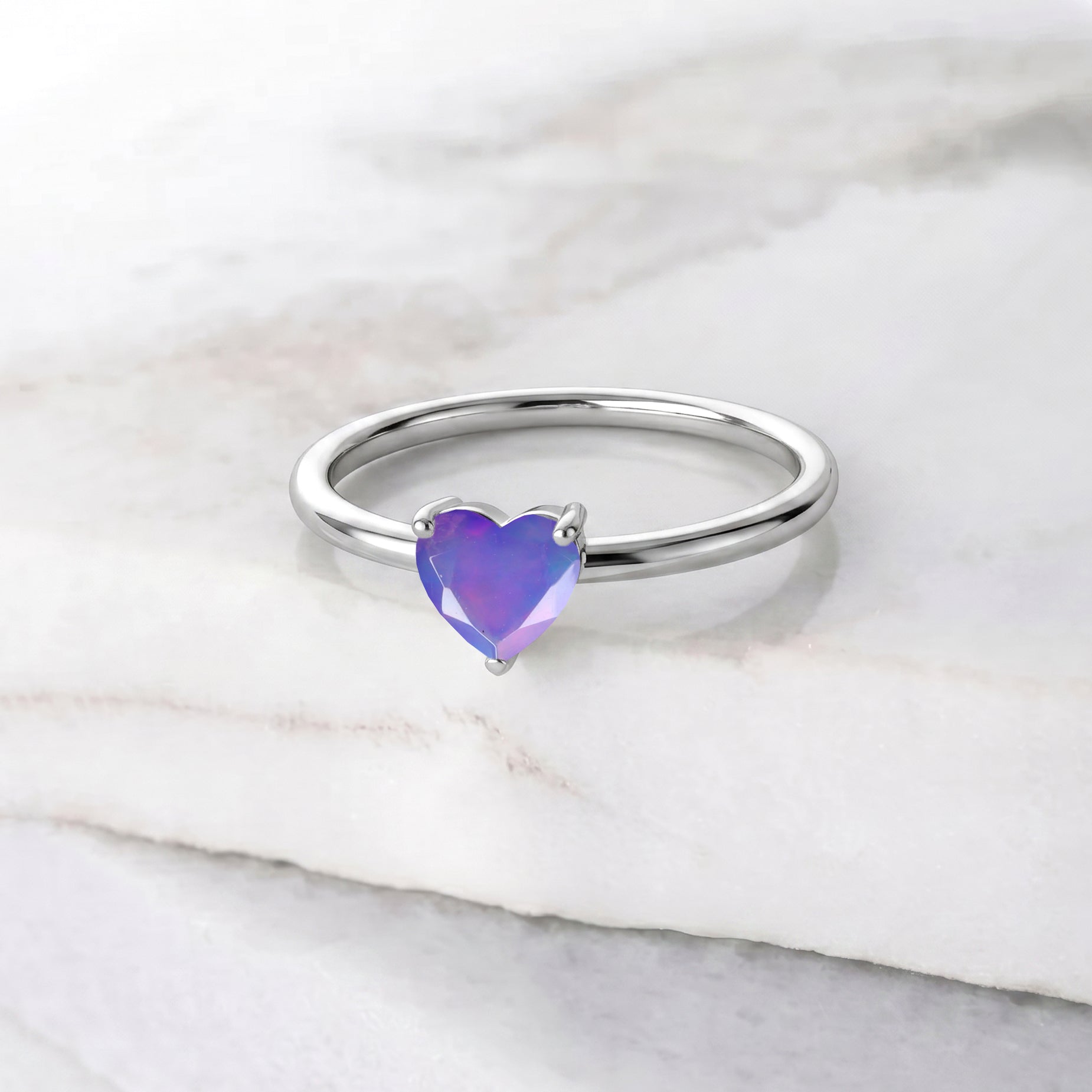 natural lavender opal jewelry, romantic heart gemstone ring, elegant fine jewelry, gift for wife, gift for girlfriend, anniversary surprise, Valentine's jewelry, meaningful gemstone ring, artisan jewelry design, women's accessories, luxury fashion jewelry, timeless keepsake, modern ring, delicate heart jewelry, premium gemstone