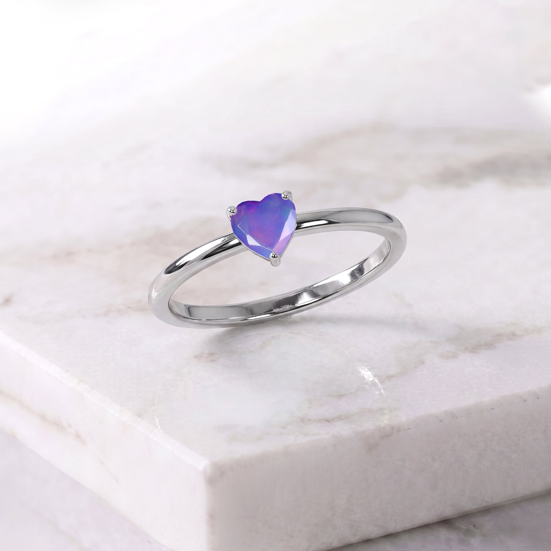 heart gemstone fashion ring, lavender opal artisan jewelry, elegant handcrafted accessory, women's jewelry trends, gemstone ring collection, premium jewelry design, polished gemstone ring, classic heart jewelry, romantic keepsake, luxury fashion accessory, anniversary ring idea, everyday gemstone style, fine jewelry, gift inspiration, timeless accessory