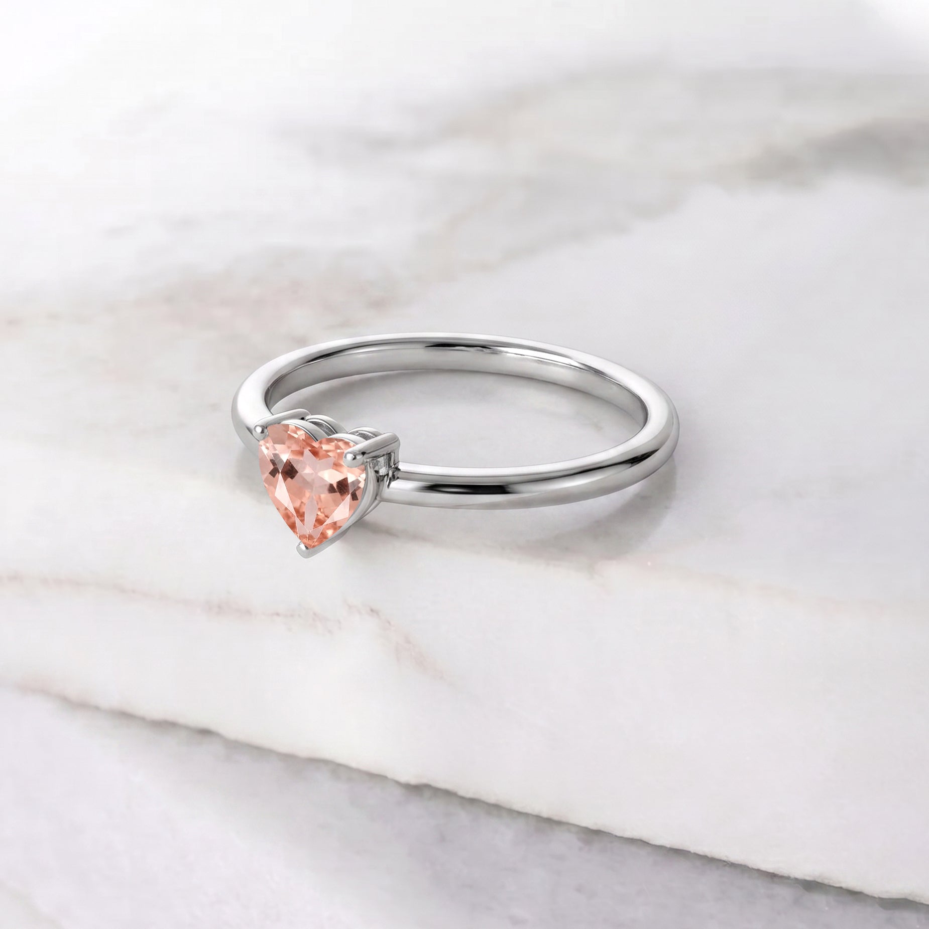 romantic morganite jewelry, elegant heart ring, handcrafted gemstone accessory, women's premium jewelry, sophisticated fashion ring, artisan craftsmanship, timeless jewelry design, gemstone gift for her, polished finish, fine jewelry collection, everyday style, luxury ring, meaningful jewelry, classic elegance, fashion accessory