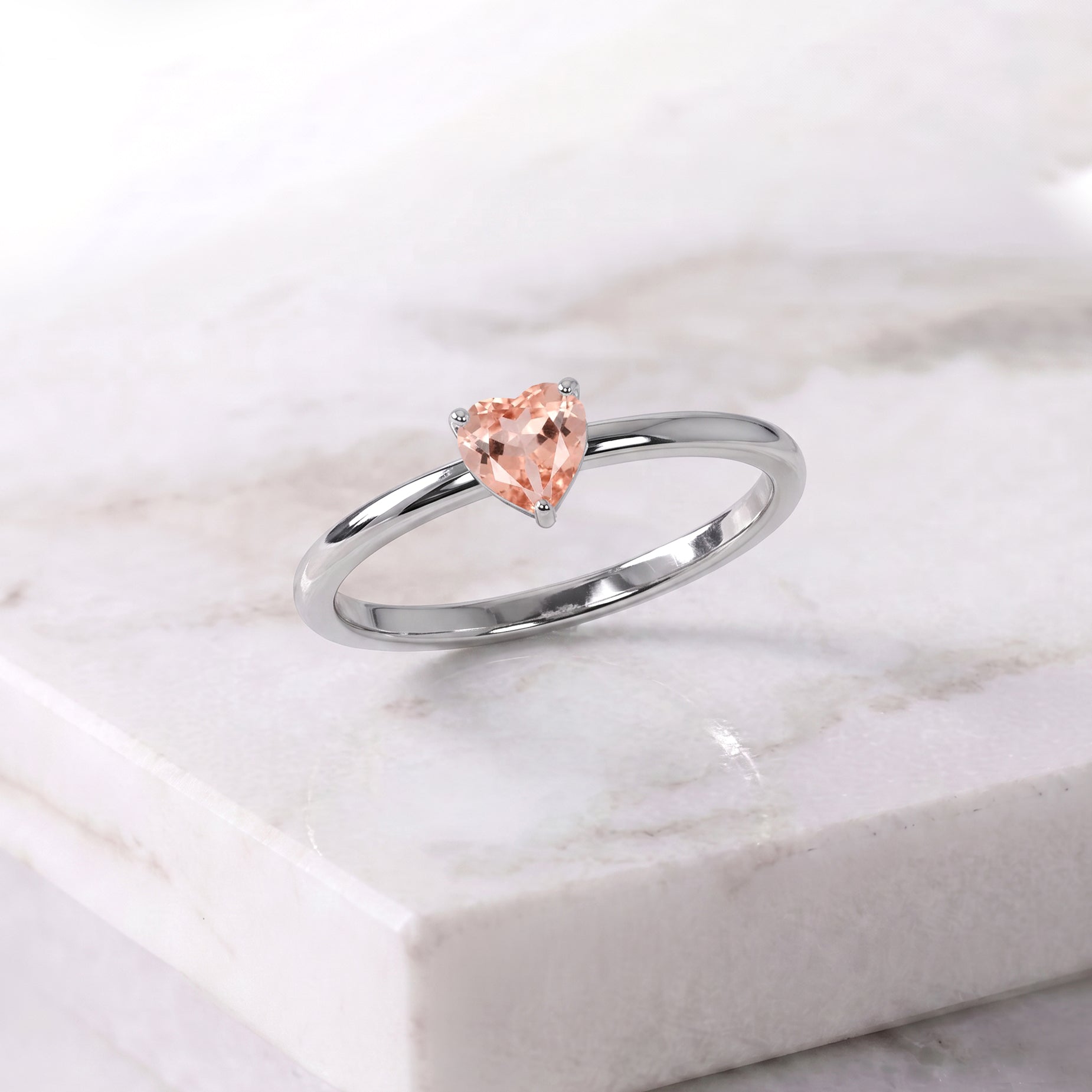 morganite fine jewelry, heart gemstone accessory, elegant women's ring, artisan handmade jewelry, premium gemstone design, polished fashion accessory, sophisticated ring collection, promise jewelry gift, meaningful jewelry, luxury craftsmanship, classic elegance, everyday jewelry, timeless style, feminine accessory, gemstone artistry