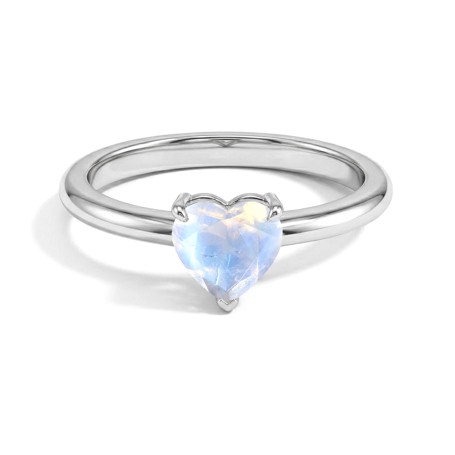 natural moonstone heart ring, moonstone heart solitaire ring, heart cut gemstone jewelry, solitaire gemstone ring, elegant women's jewelry, handcrafted ring, promise ring, june birthstone jewelry, romantic gift, fine jewelry, minimalist design, gemstone accessory, everyday jewelry, timeless ring, heart gemstone