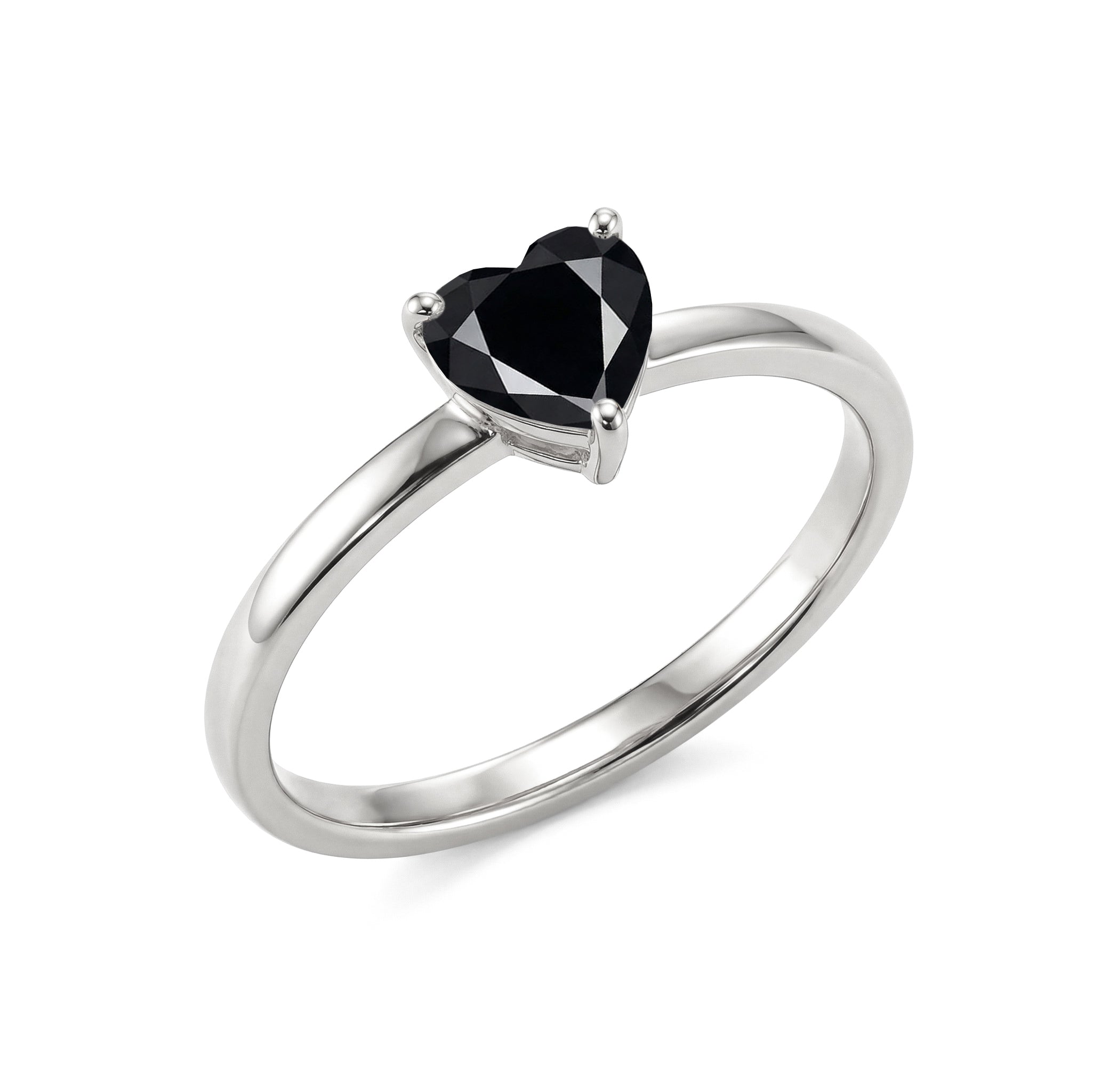 natural black heart gemstone, black onyx fine jewelry, solitaire promise ring, elegant handcrafted accessory, women's gemstone fashion, timeless jewelry gift, artisan gemstone ring, anniversary present, polished gemstone jewelry, luxury ring design, classic heart accessory, romantic style jewelry, fine craftsmanship, minimalist gemstone ring, black jewelry