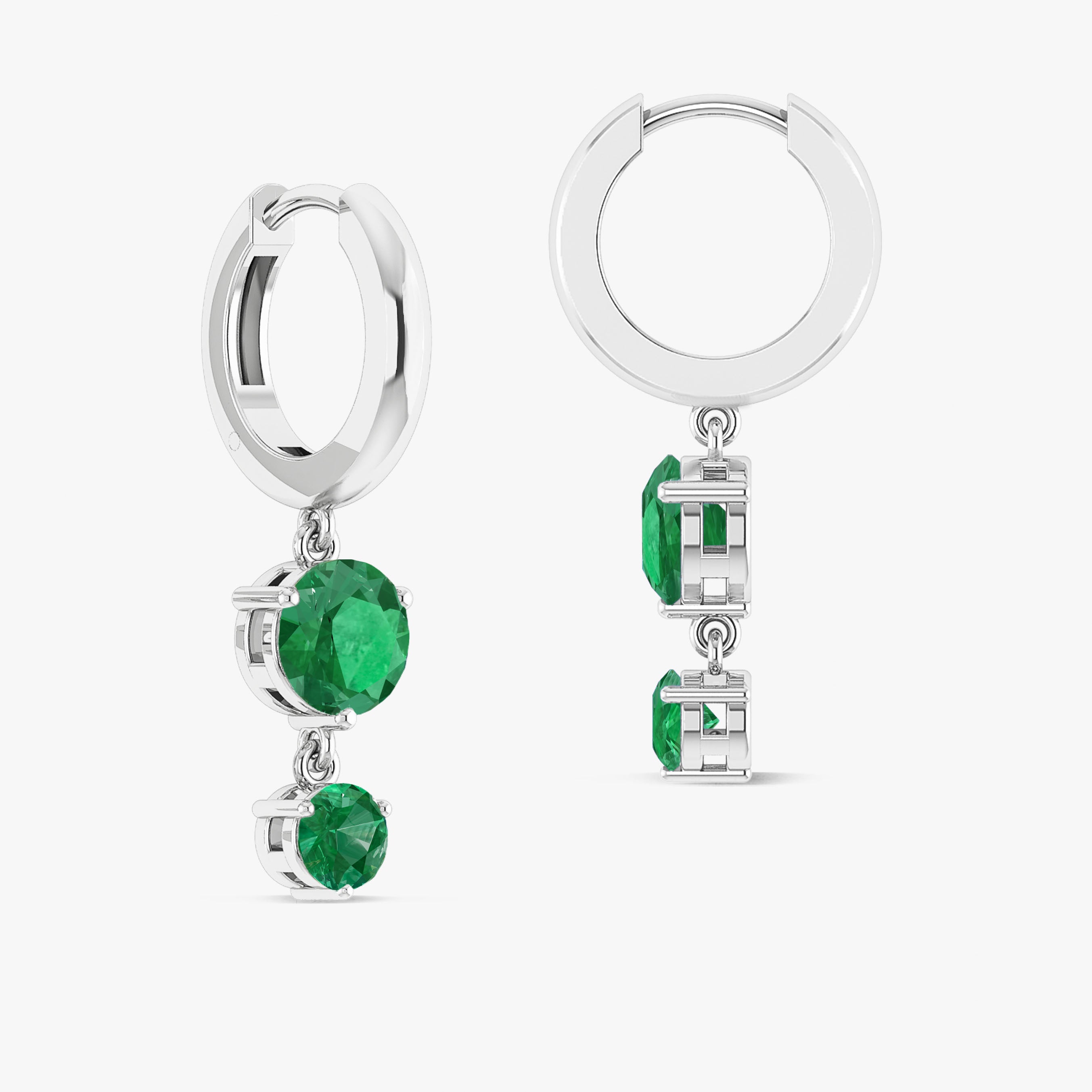 Emerald Silver Earring