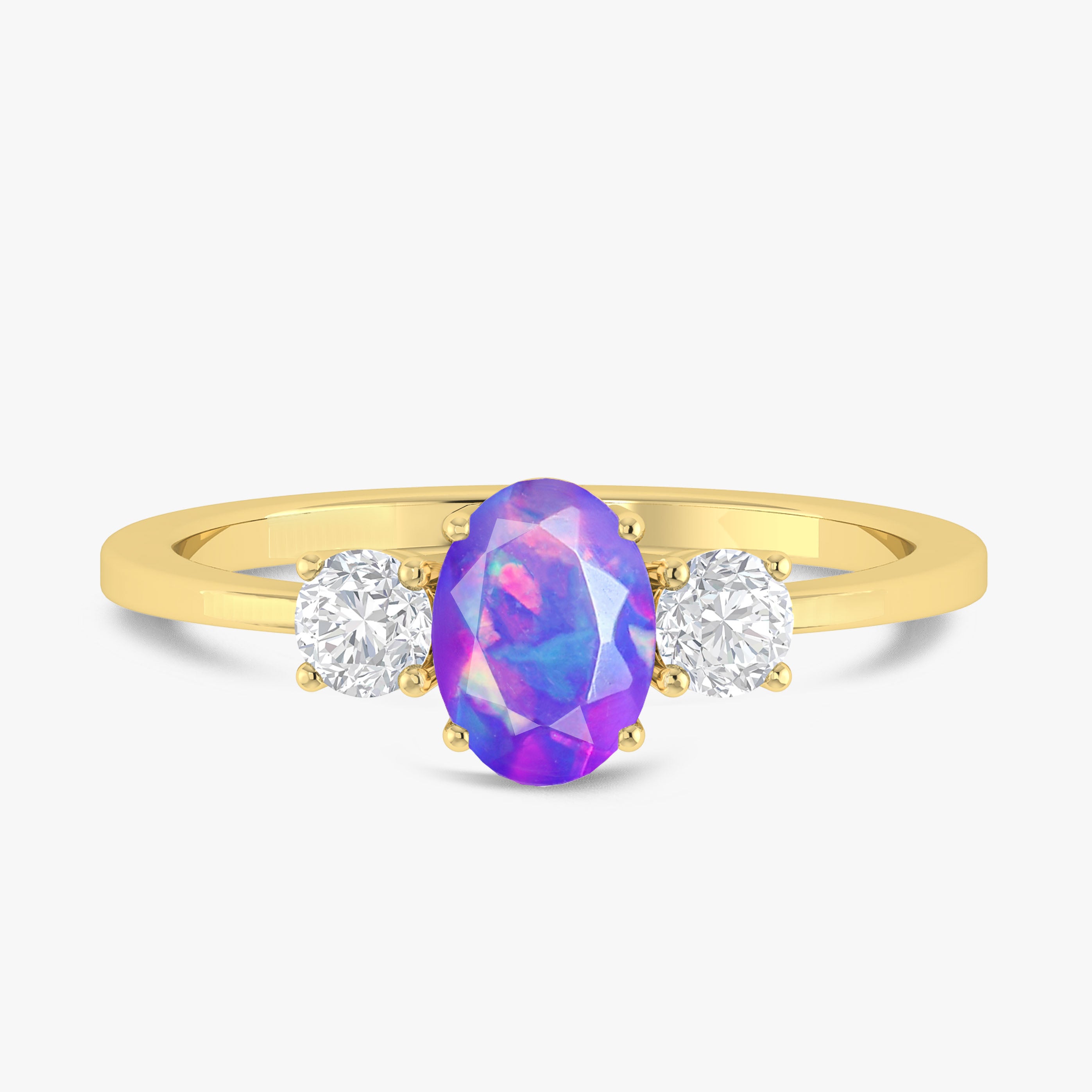 Lavender Gold opal Ring for Wedding and Engagement