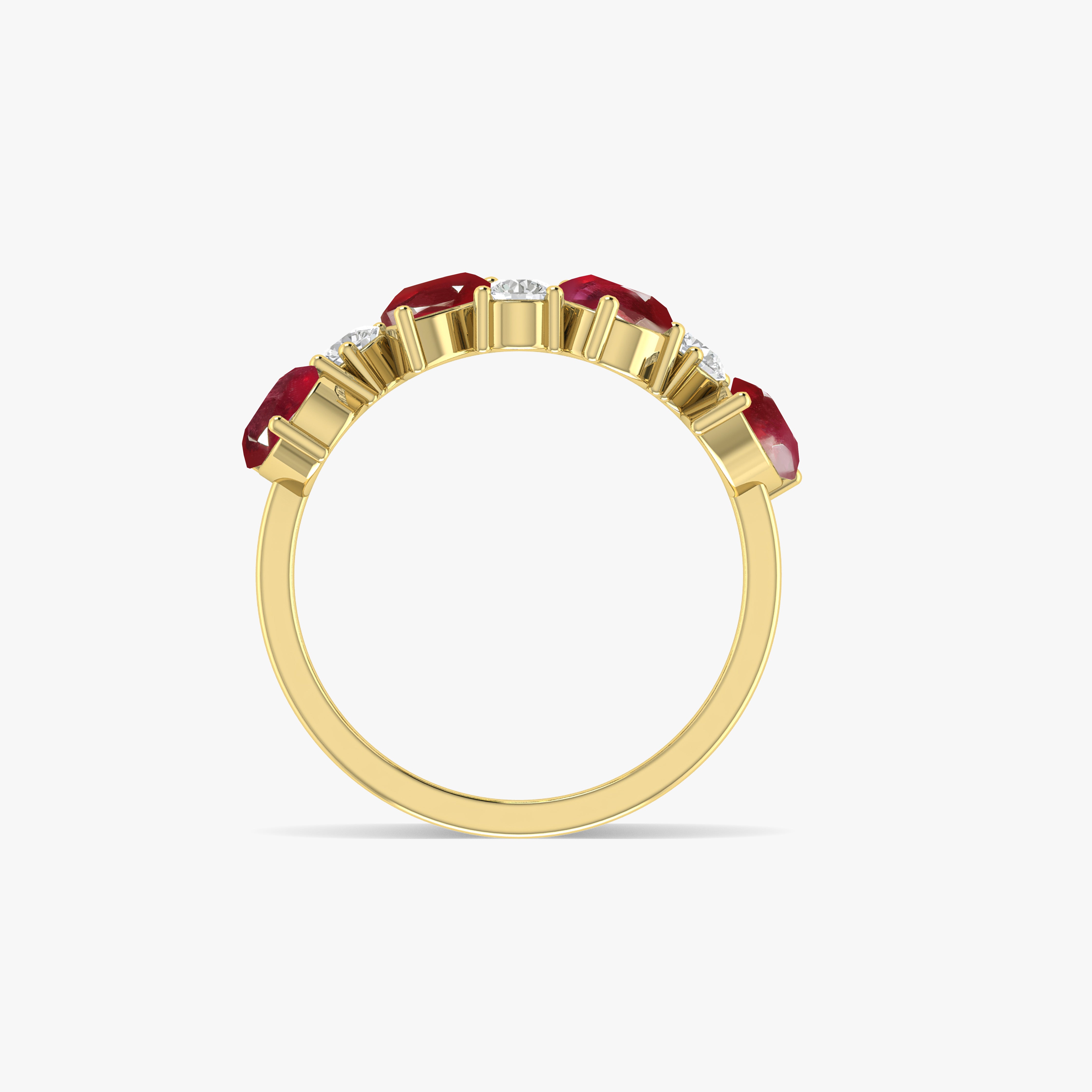 Red Ruby Four Stone Design Ring