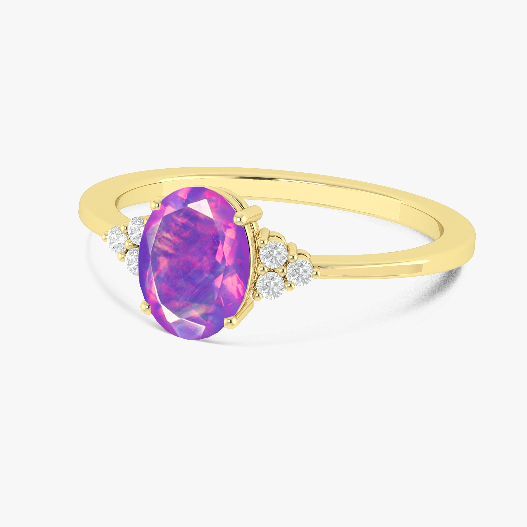 Lavender Opal Gold Ring