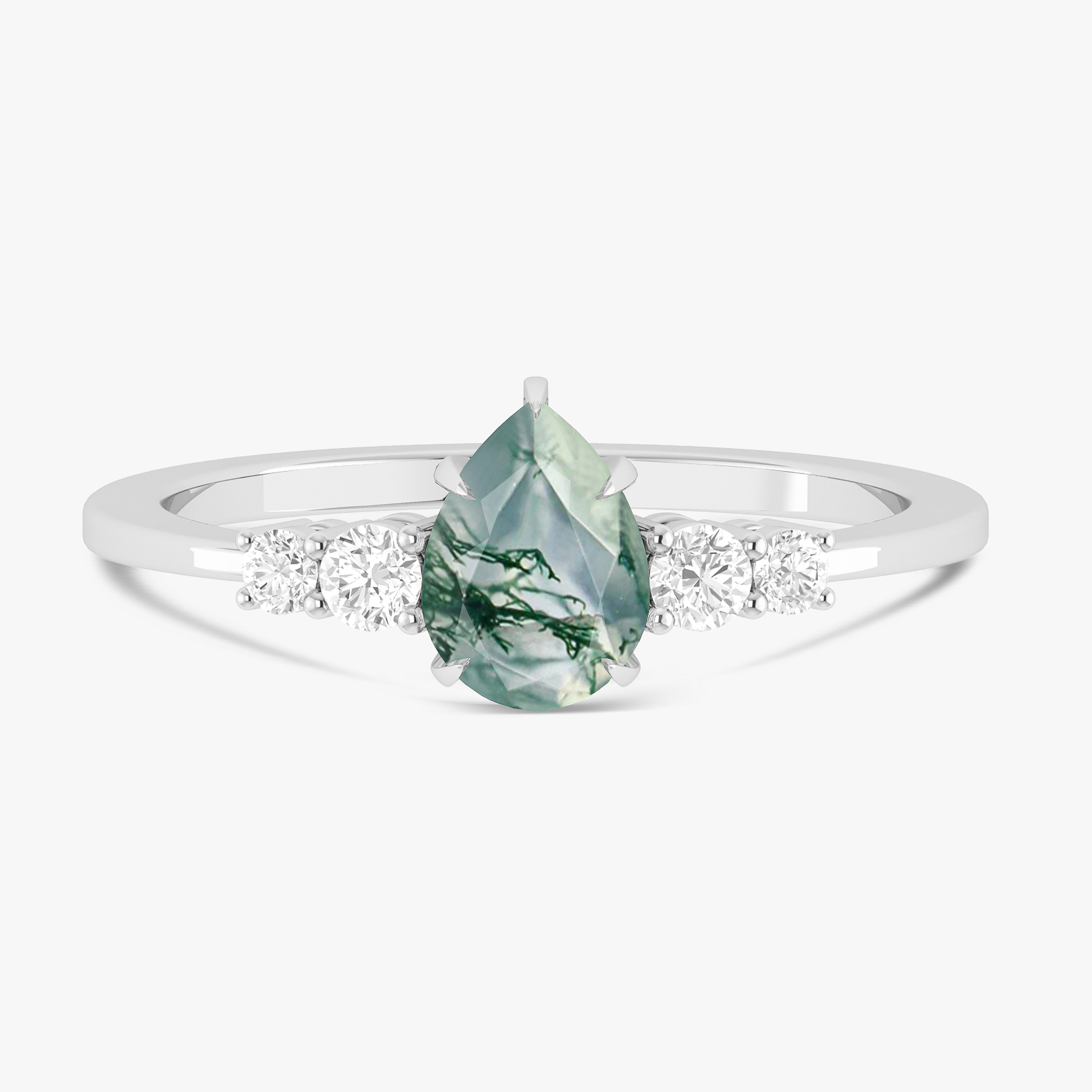 Green Moss agate Ring 