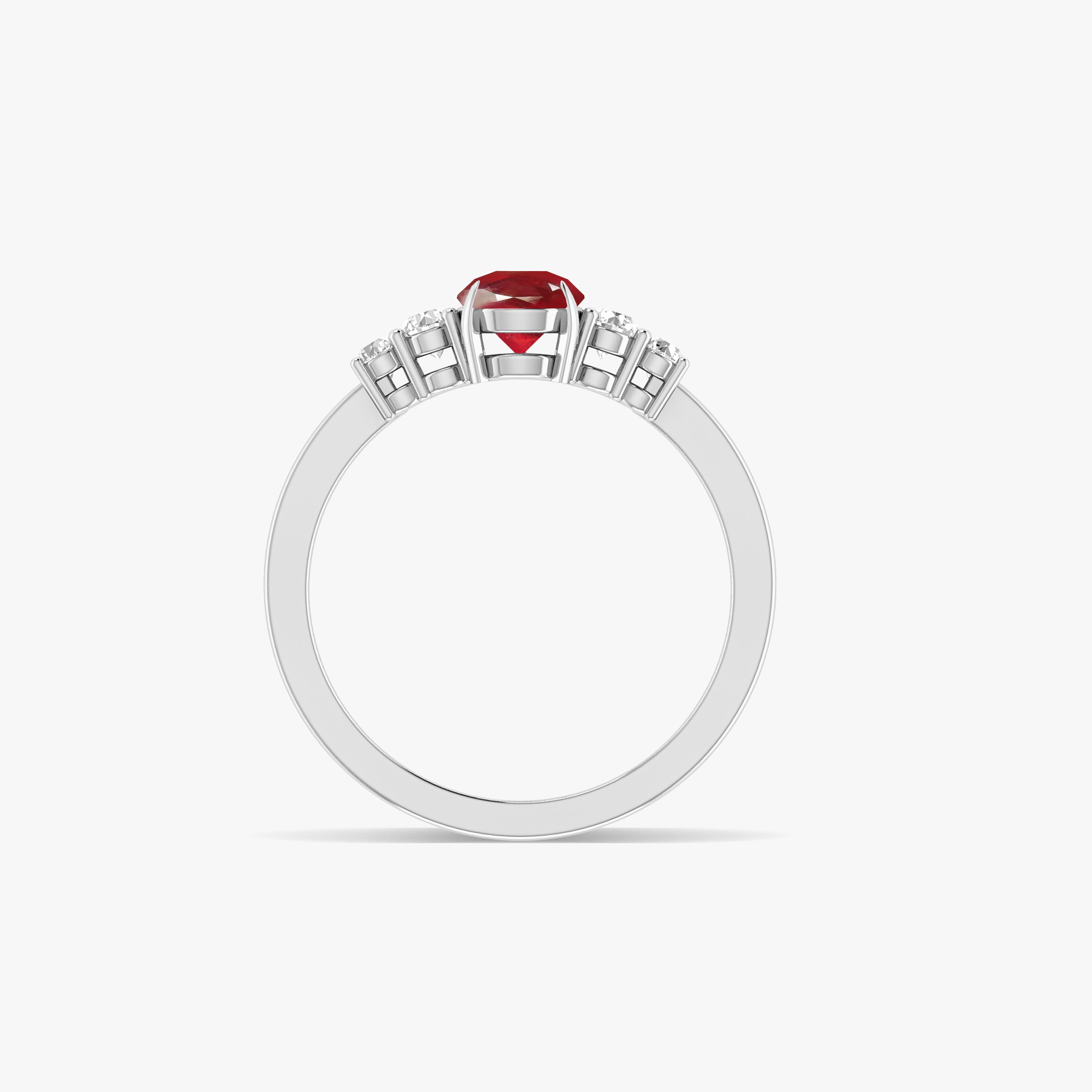 Natural Red Ruby Faceted Pear Ring