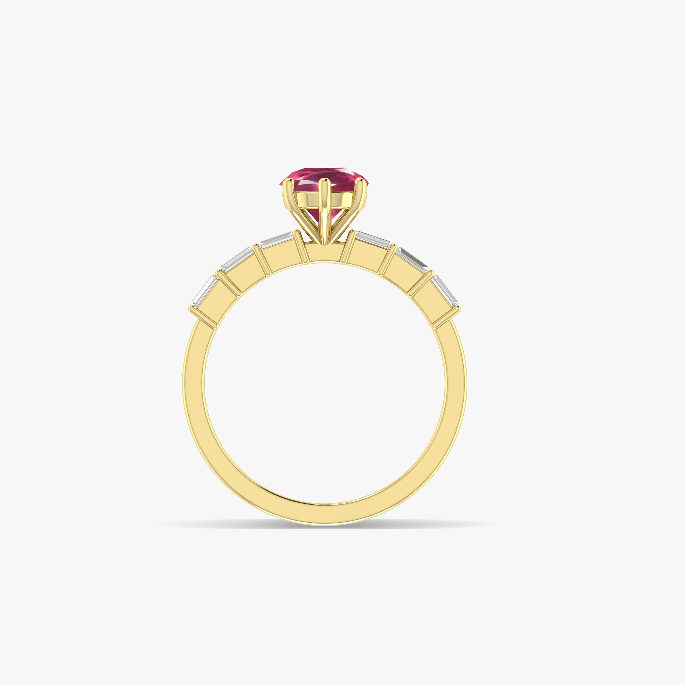 Red Ruby Seven Stone Design Ring