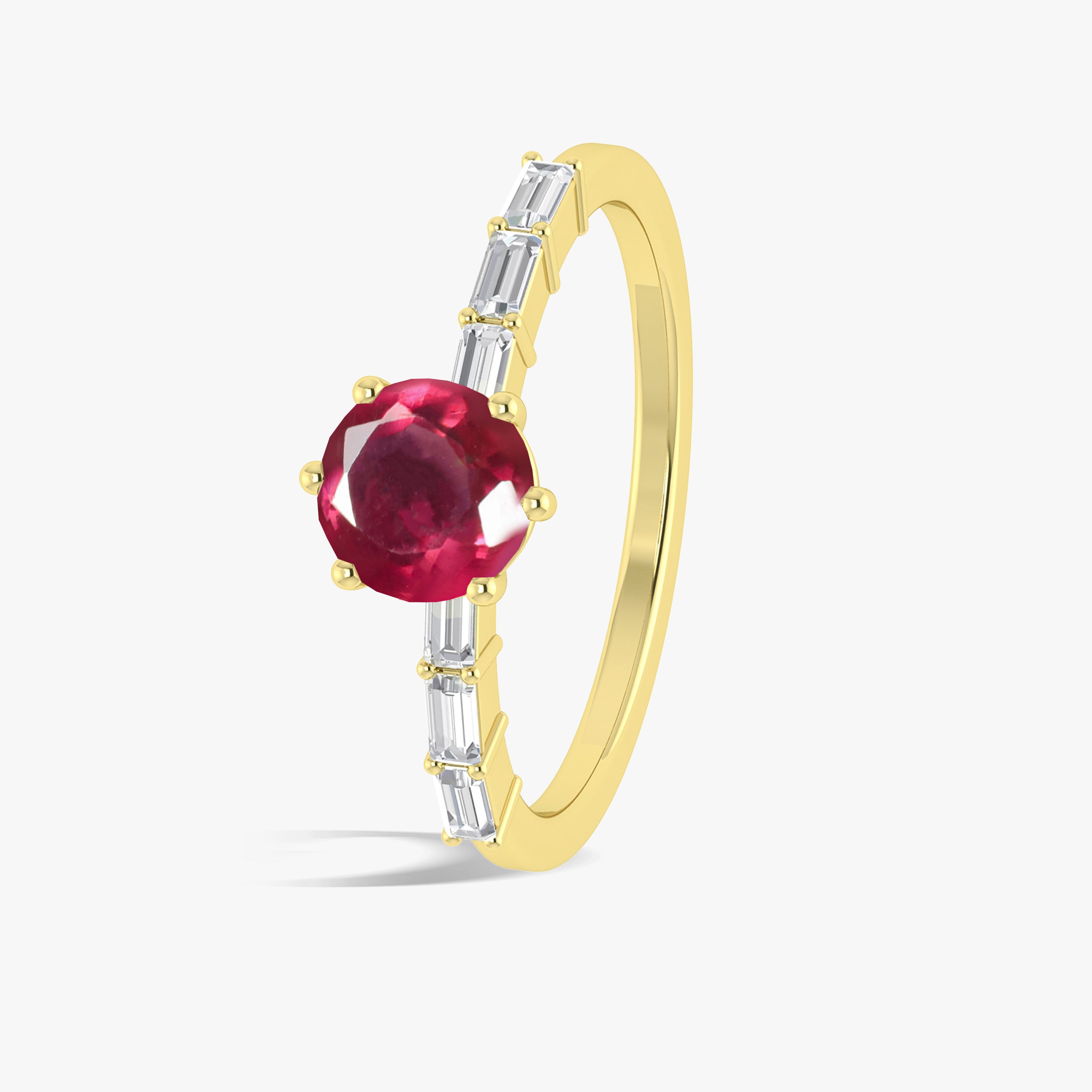 Red Ruby Seven Stone Design Ring