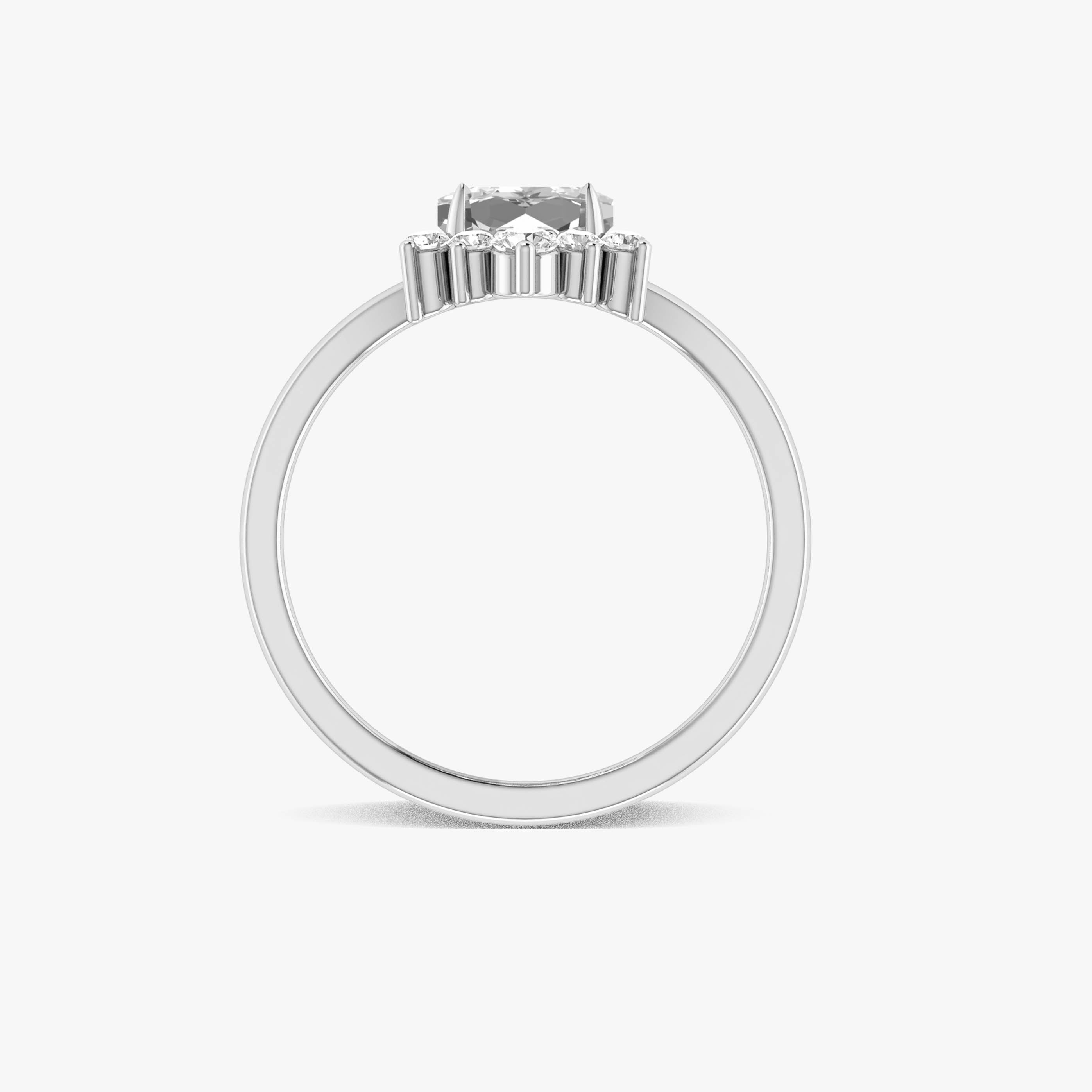 Natural Moissanite Hexagon Gemstone Ring