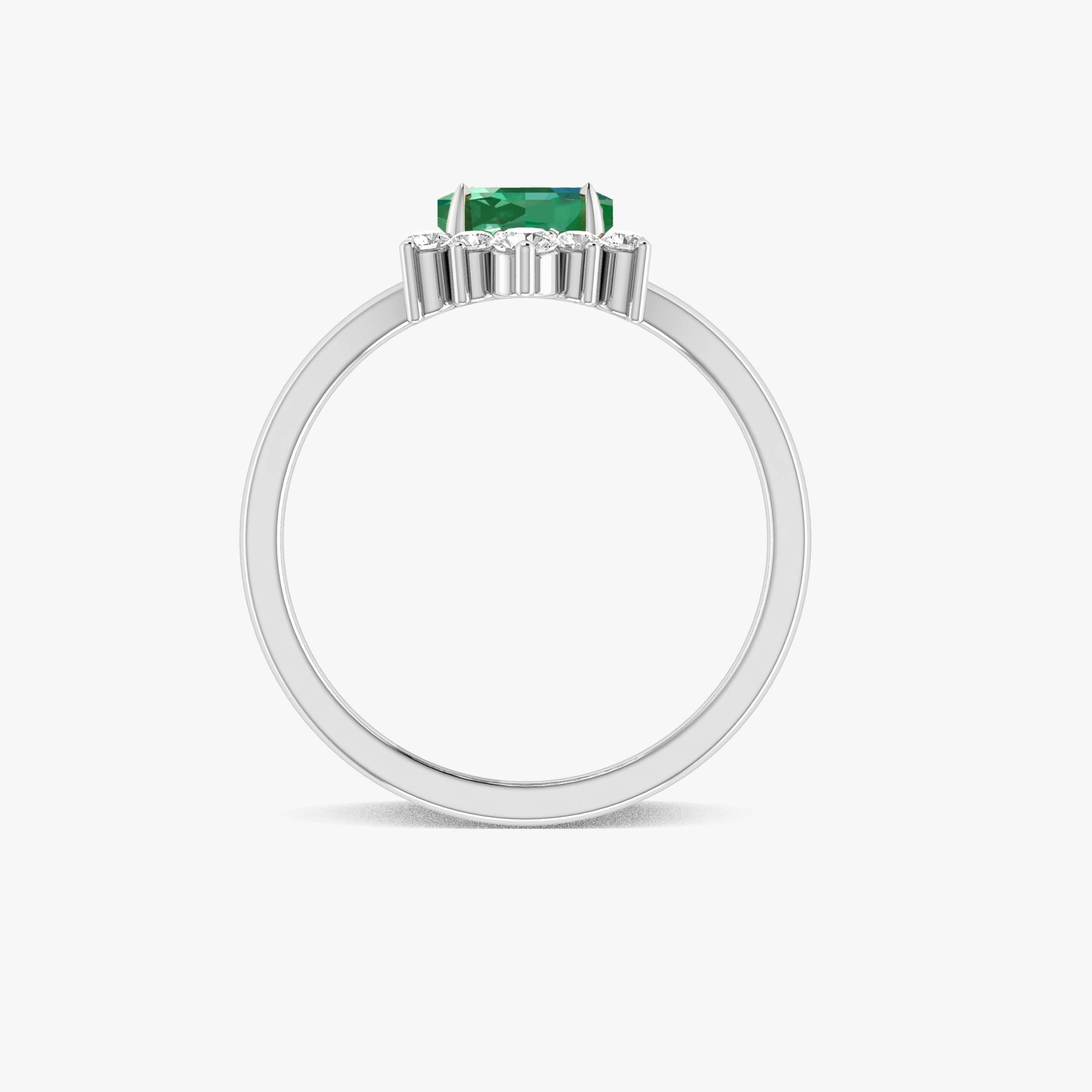 Green Emerald Hexagon Gemstone Ring