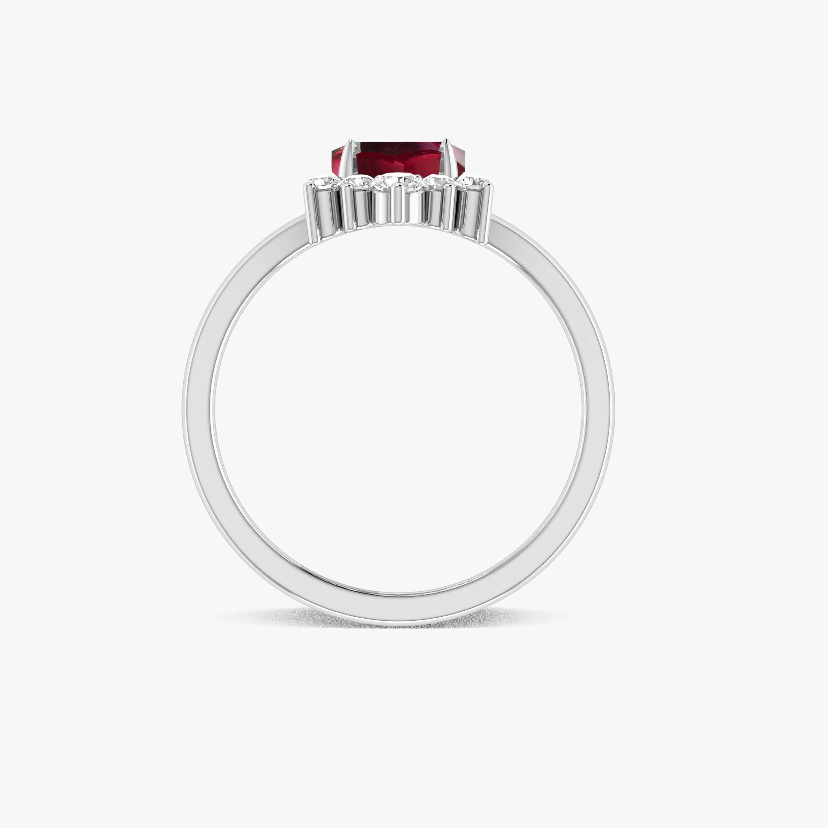 Natural Red Ruby Hexagon Gemstone Ring
