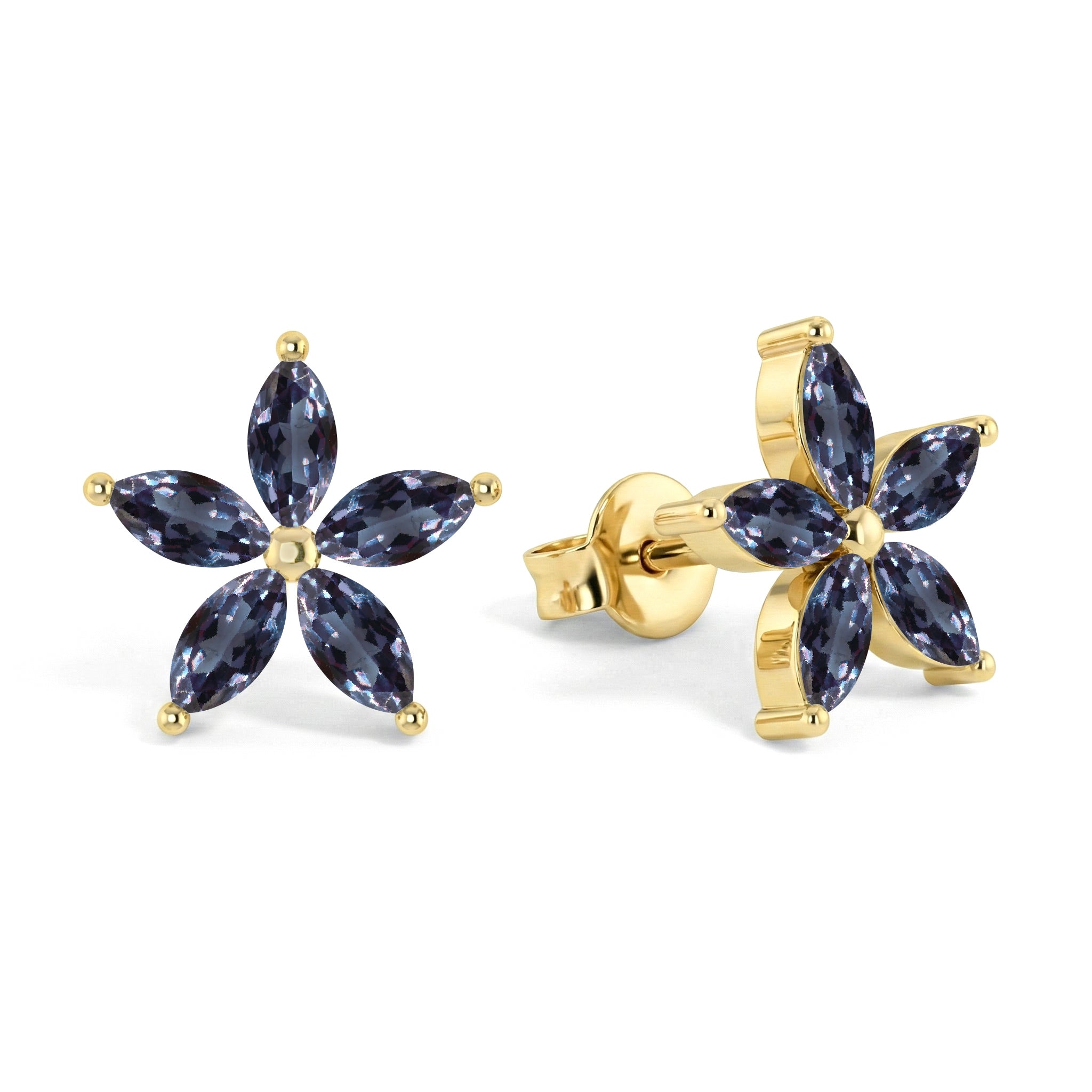 Alexandrite jewelry marquise earrings silver