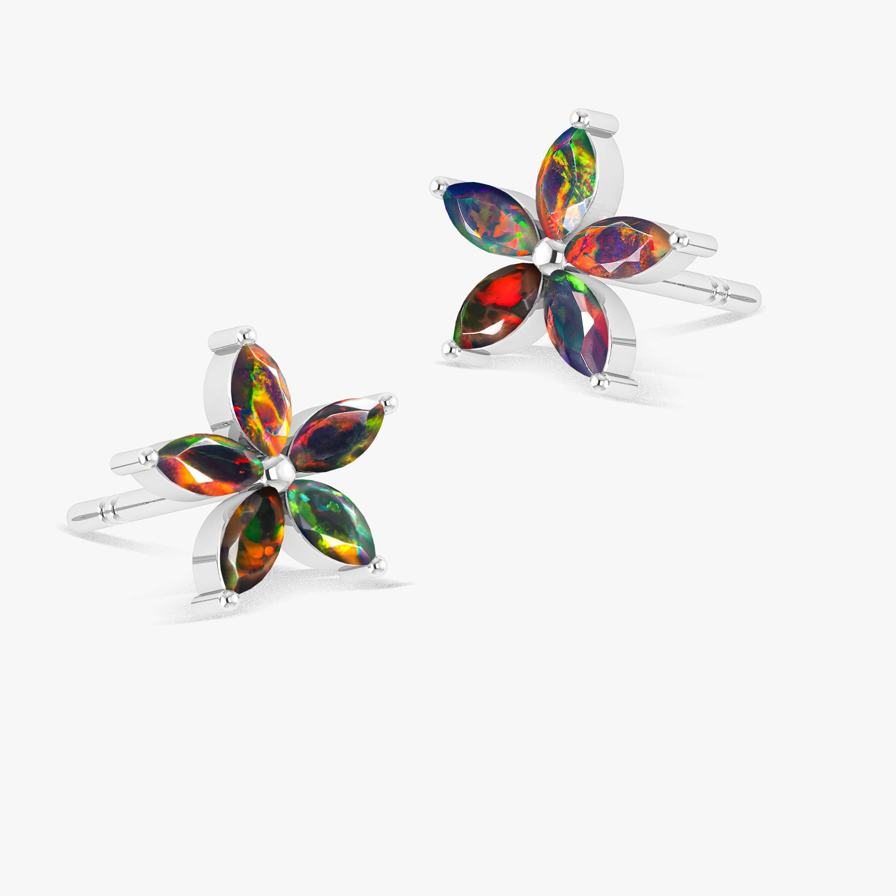 Opal Silver Earring