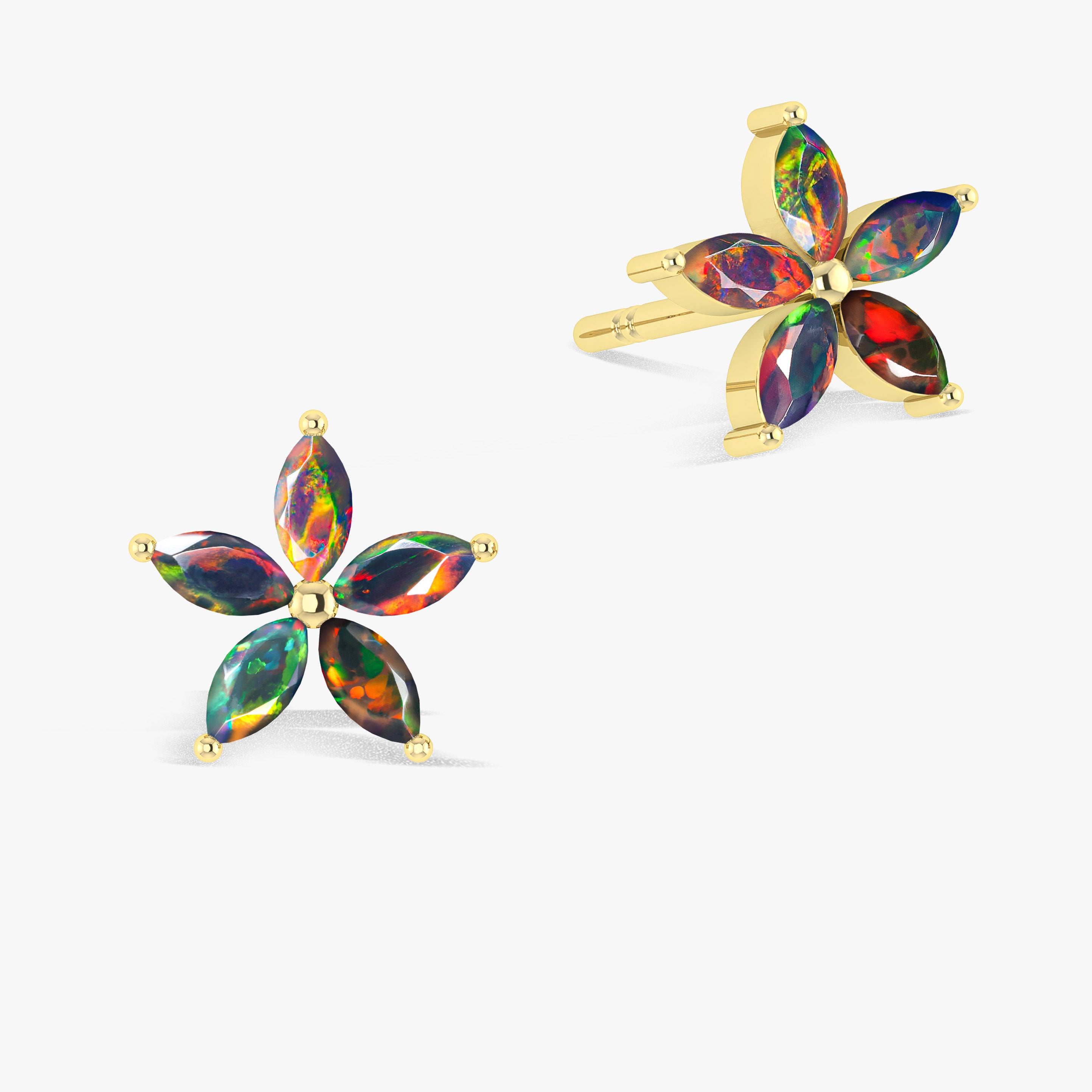 Black Opal Stud Earring