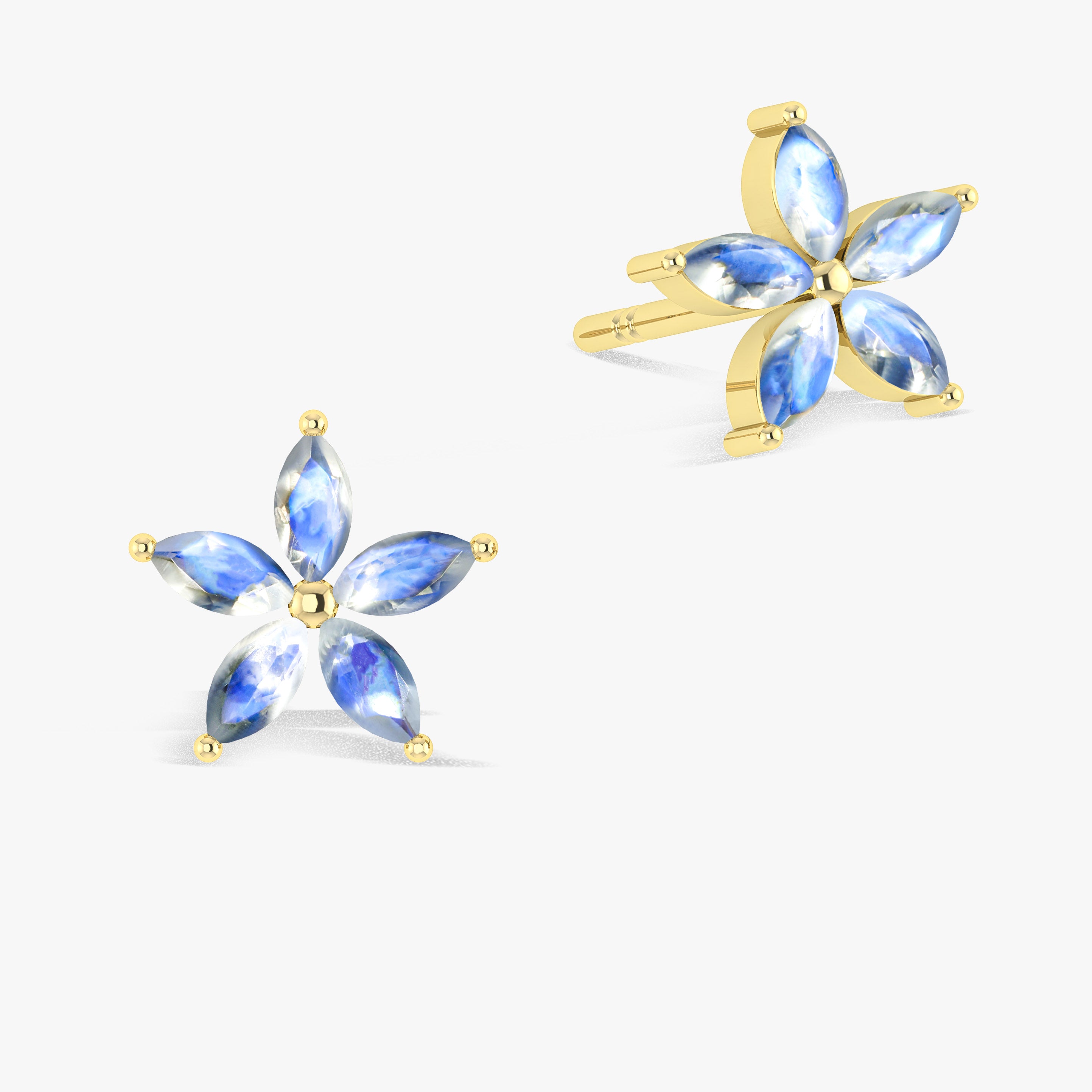 Natural Moonstone Stud Earring