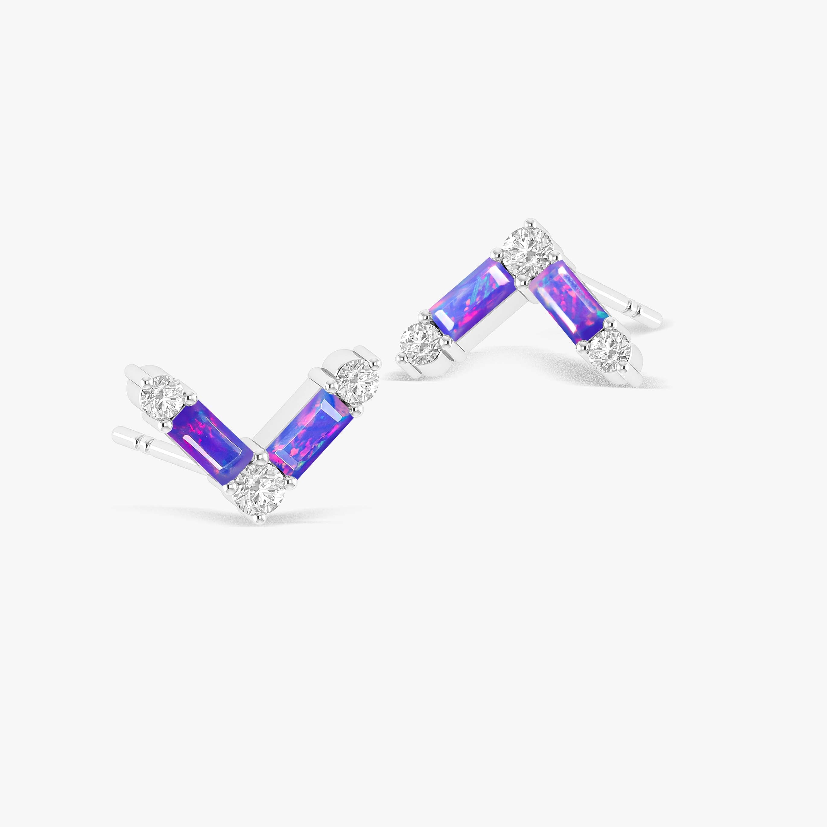 Lavender Opal AV Style Stud Earring