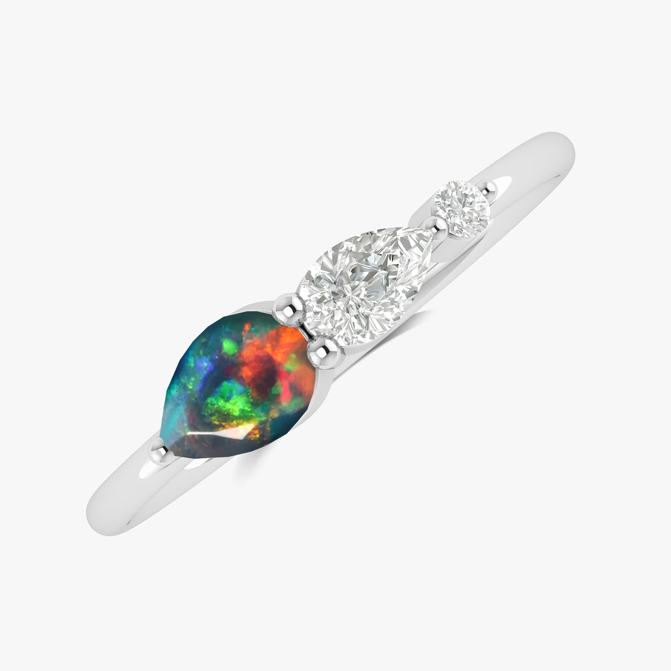 Multi Fire black opal Ring