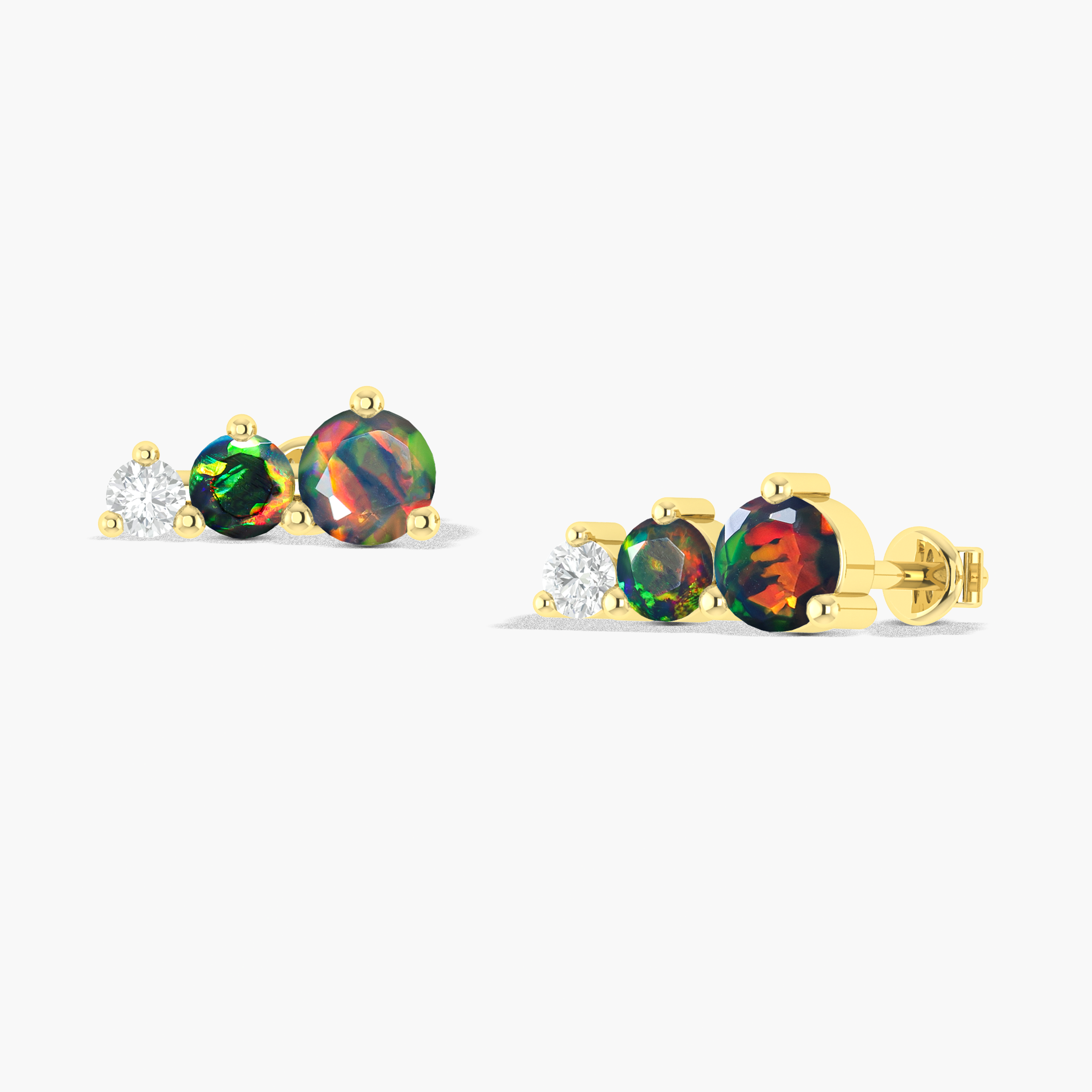 Black Opal Gold Earring