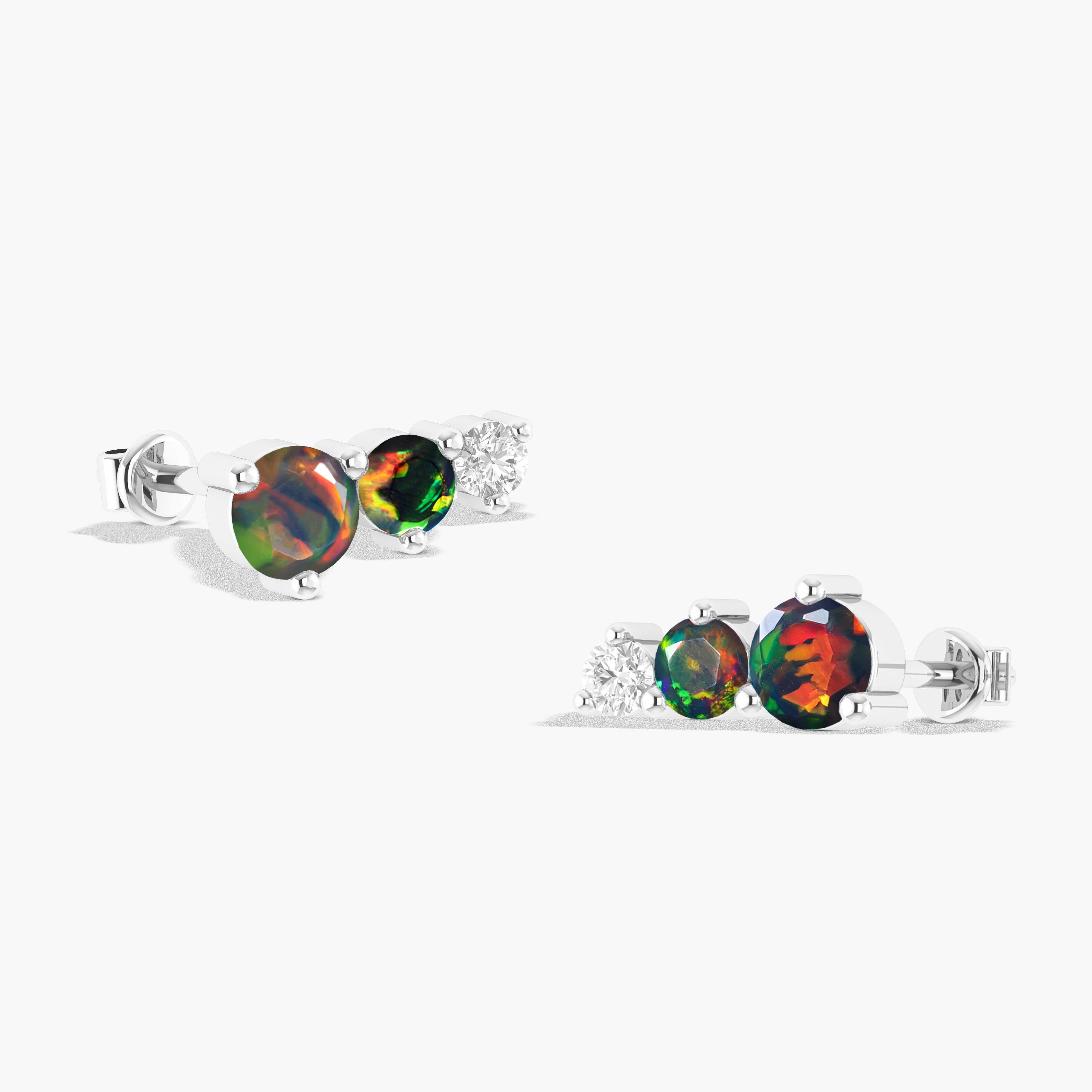 Natural Black Opal Earring