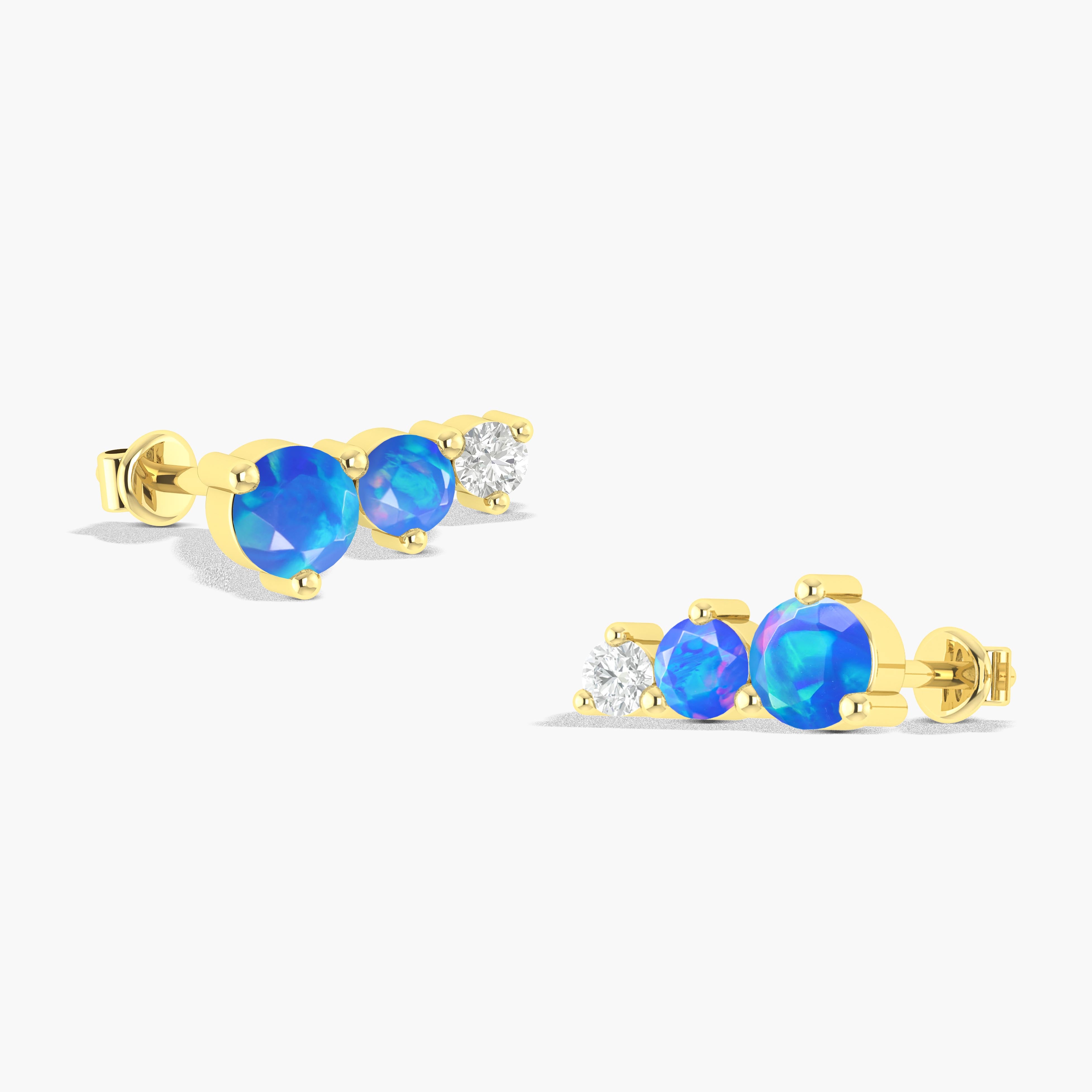 Round Opal Stud