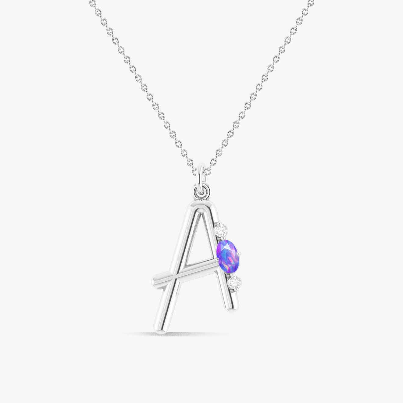 Opal Silver Necklace