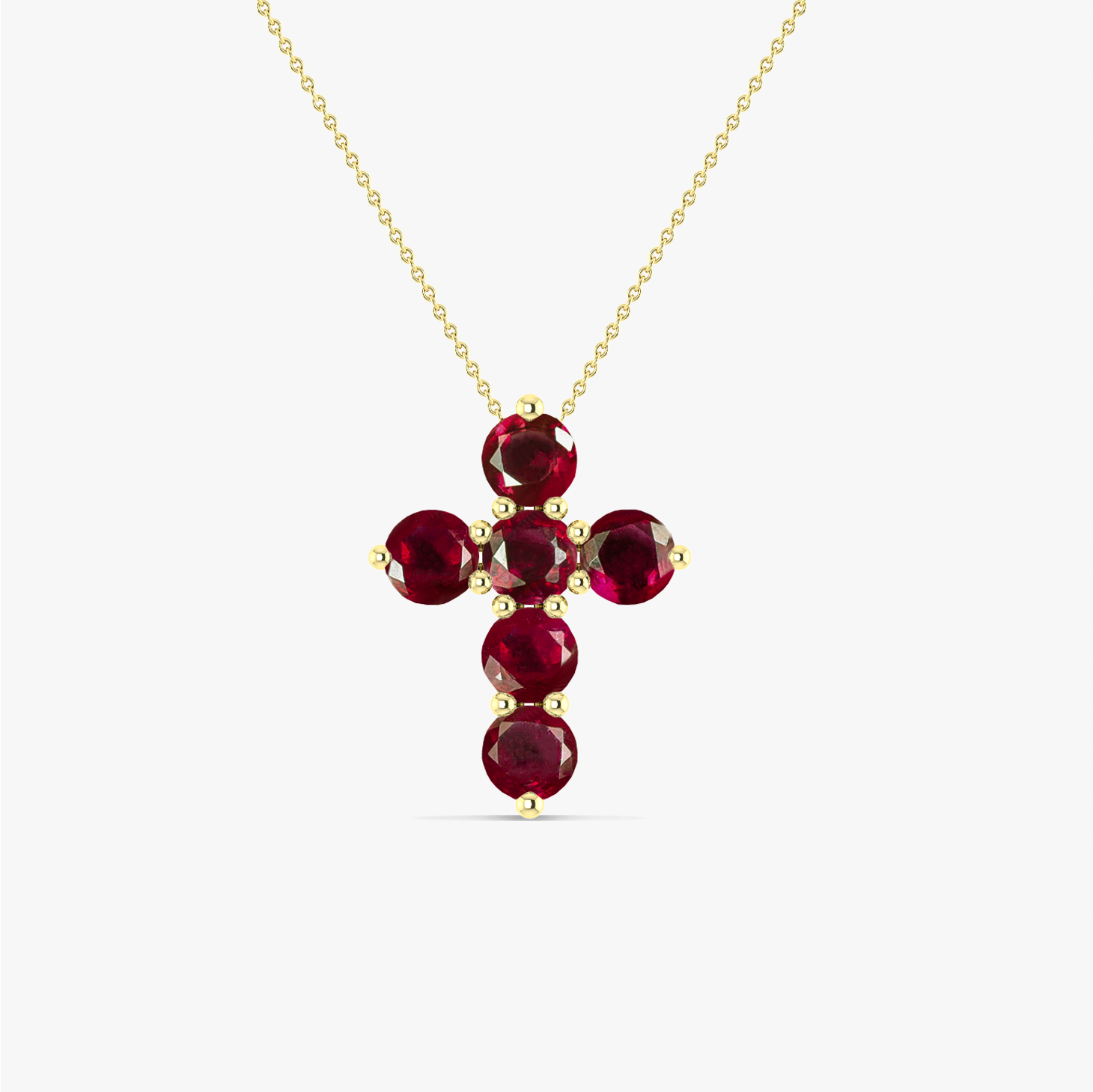 Natural Ruby Gemstone Cross Pendant