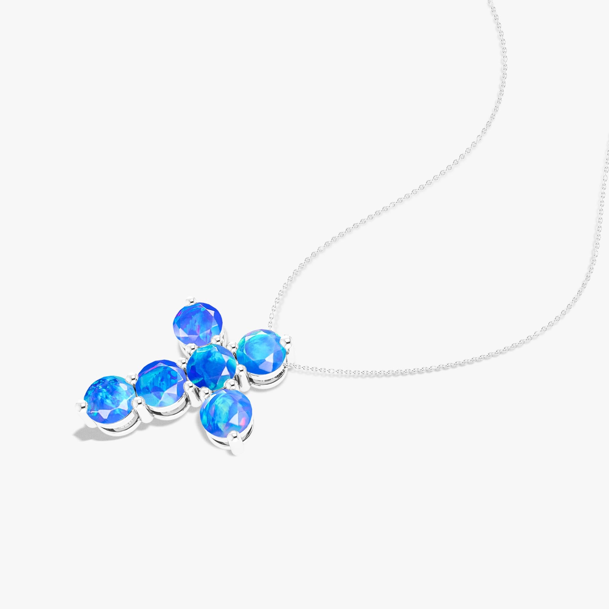 Fire Opal Silver Necklace