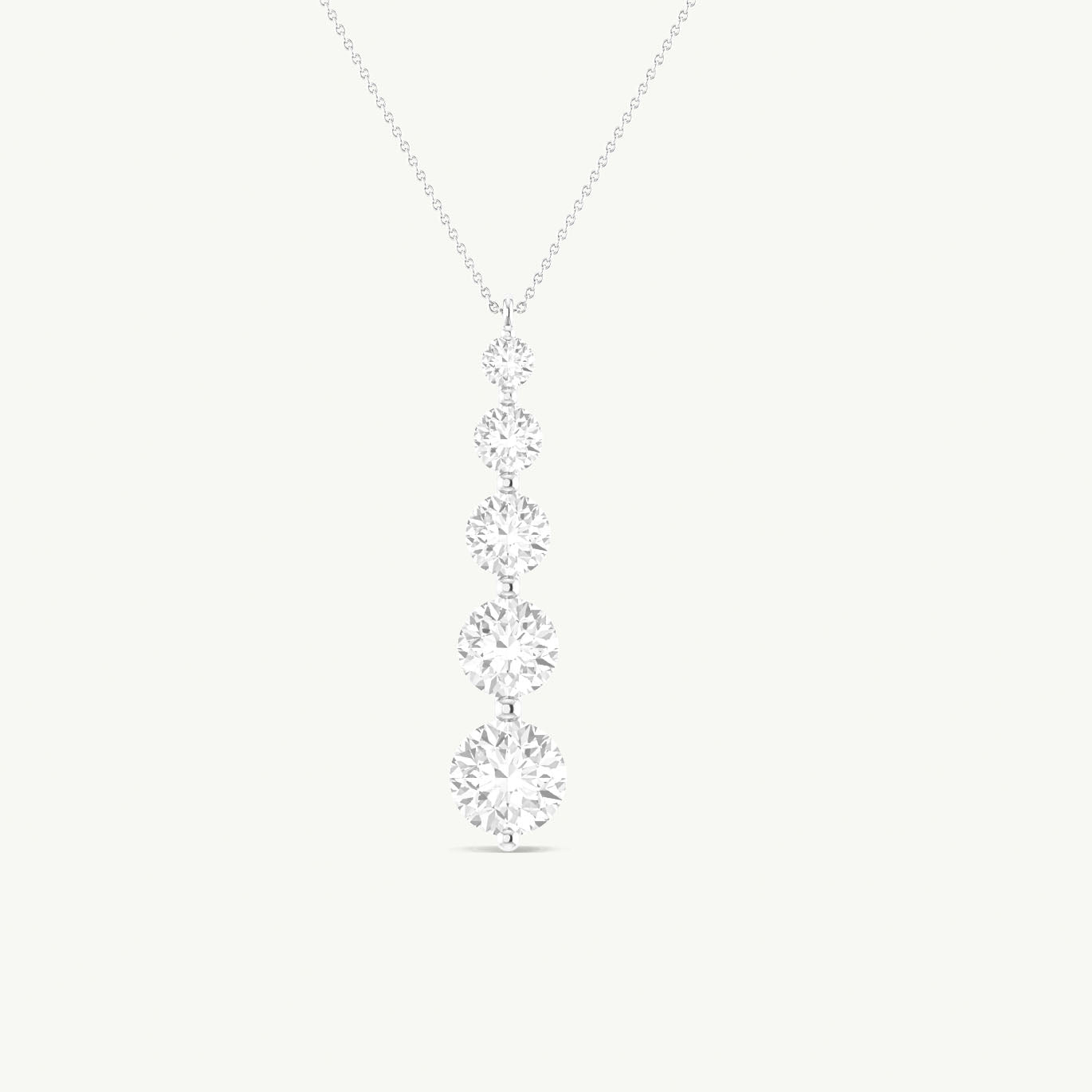 Five stone bar pendant necklace elegant design