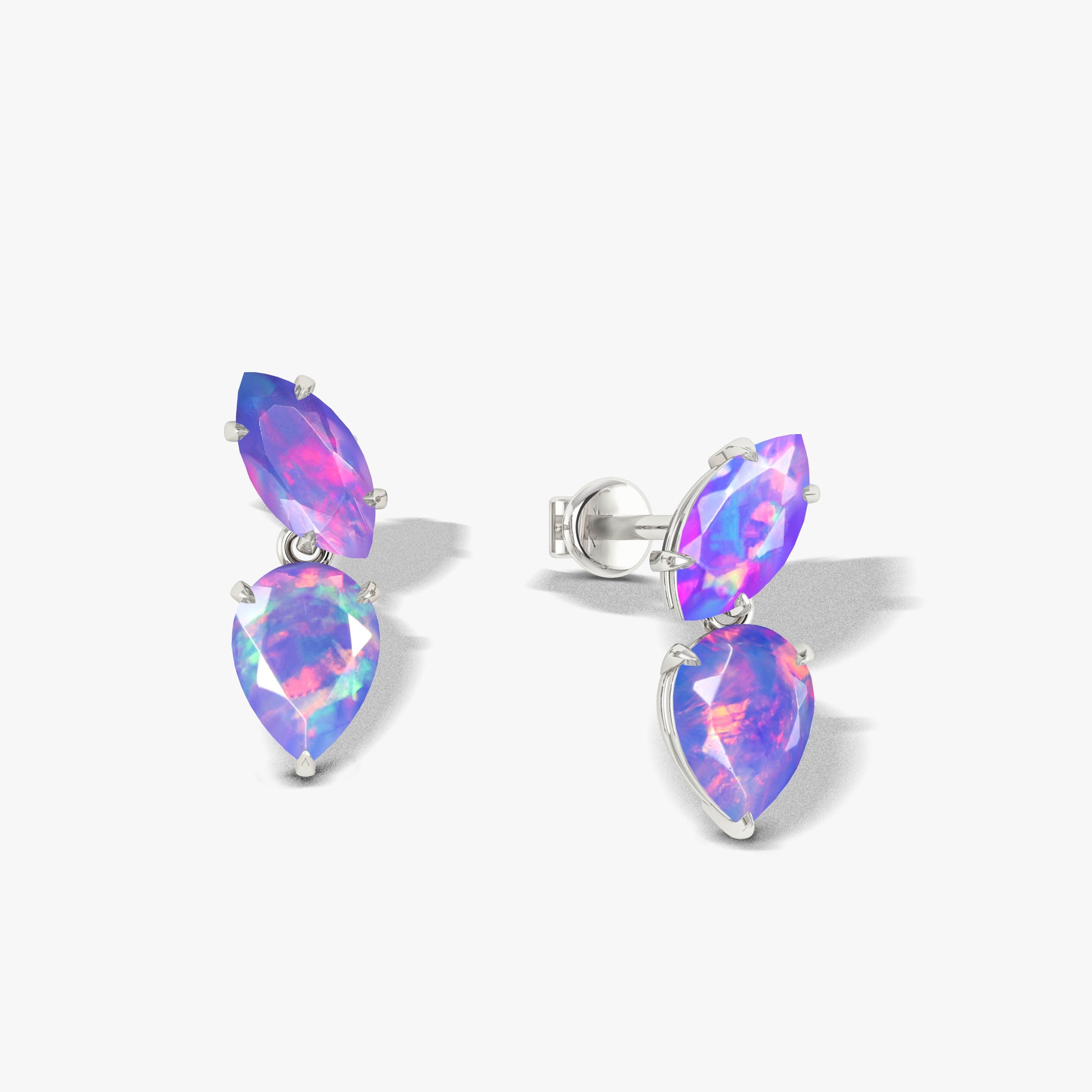 Lavender Opal Stud Earring