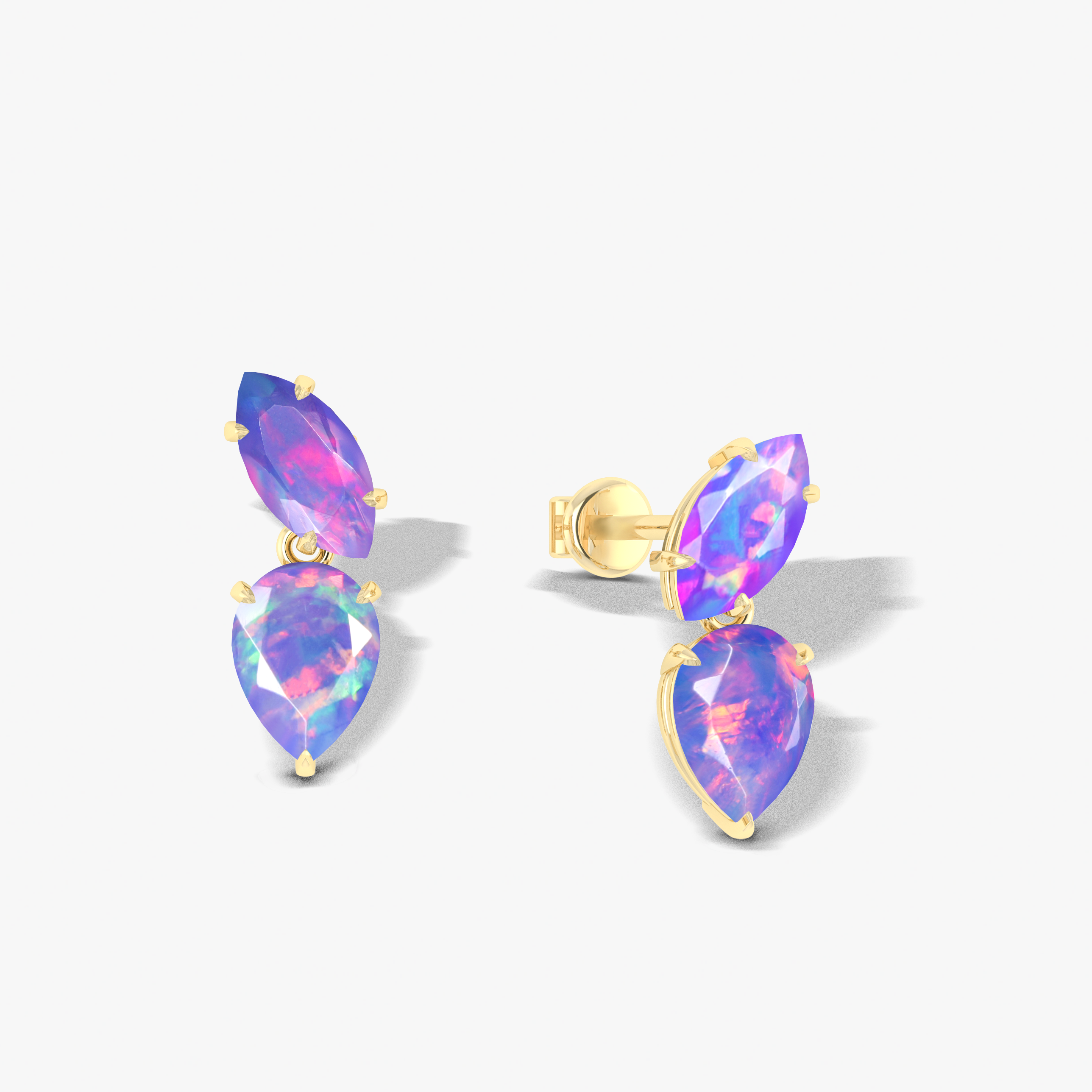 Lavender Opal Stud Earring