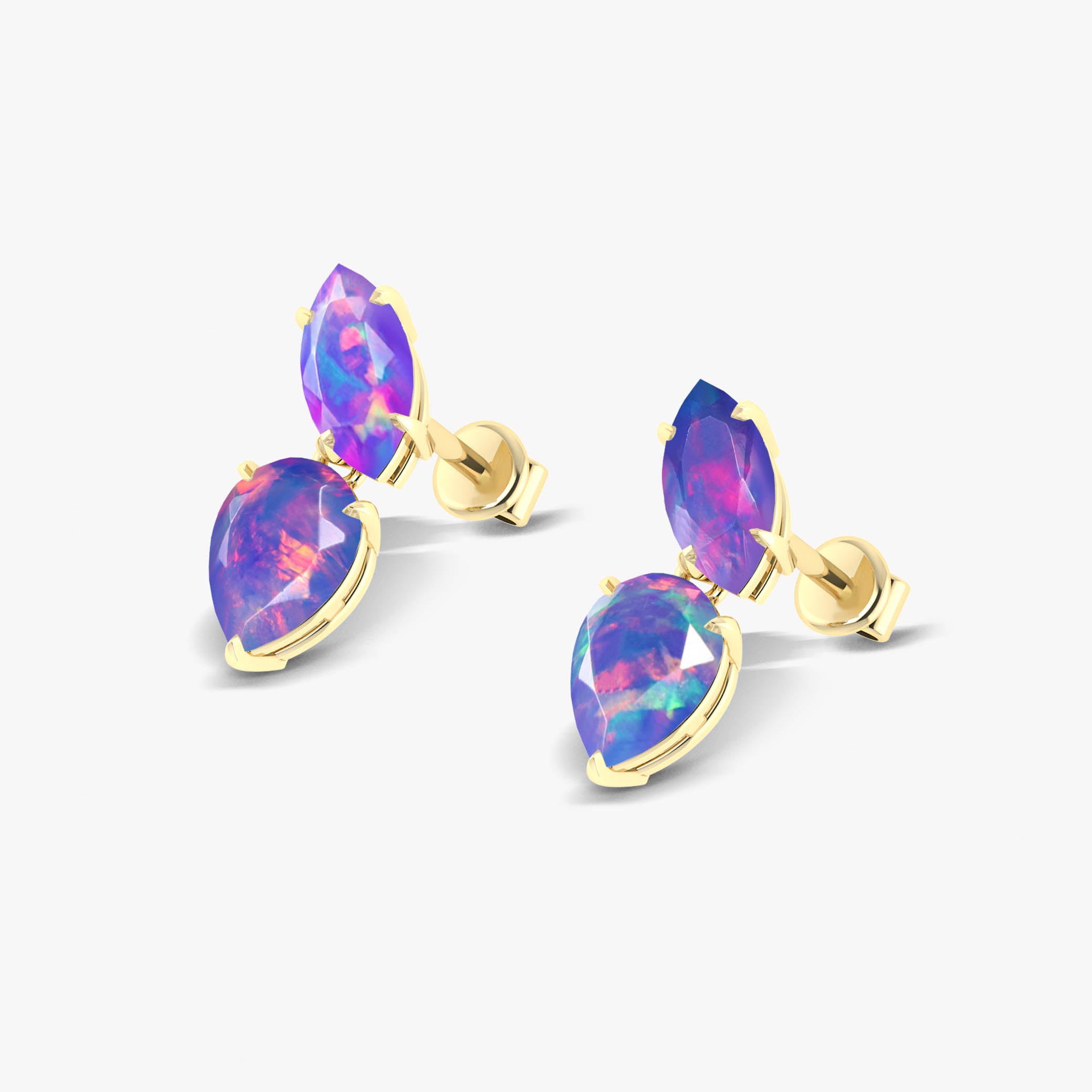 Lavender Opal Stud Earring