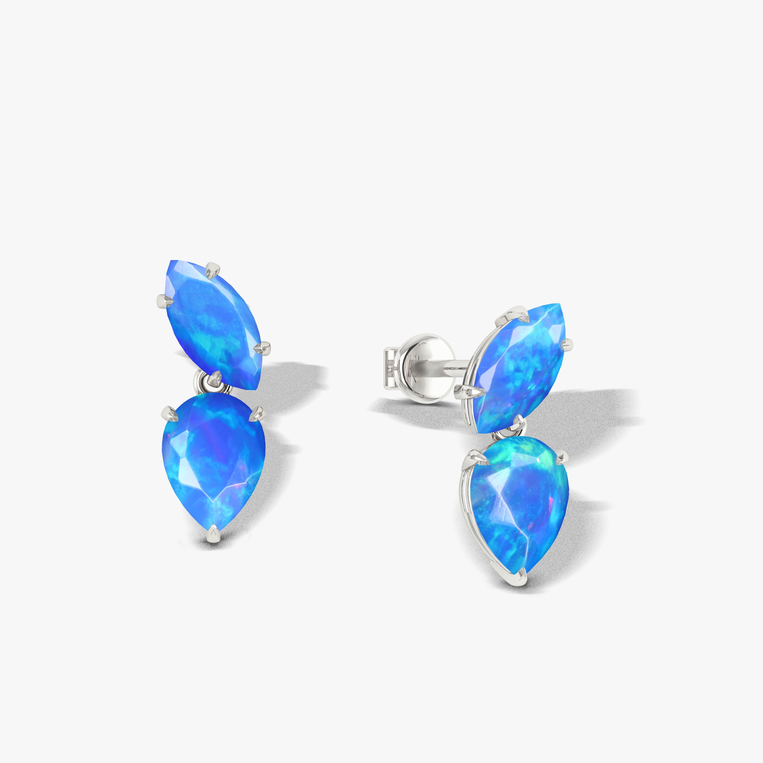 Blue Opal Stud Earring