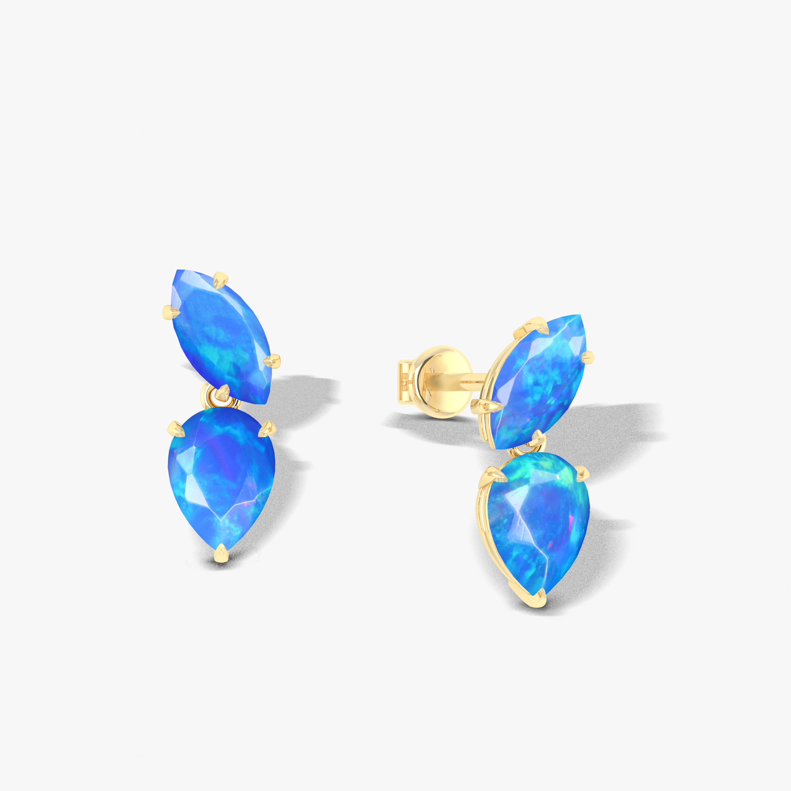 Blue Opal Stud Earring